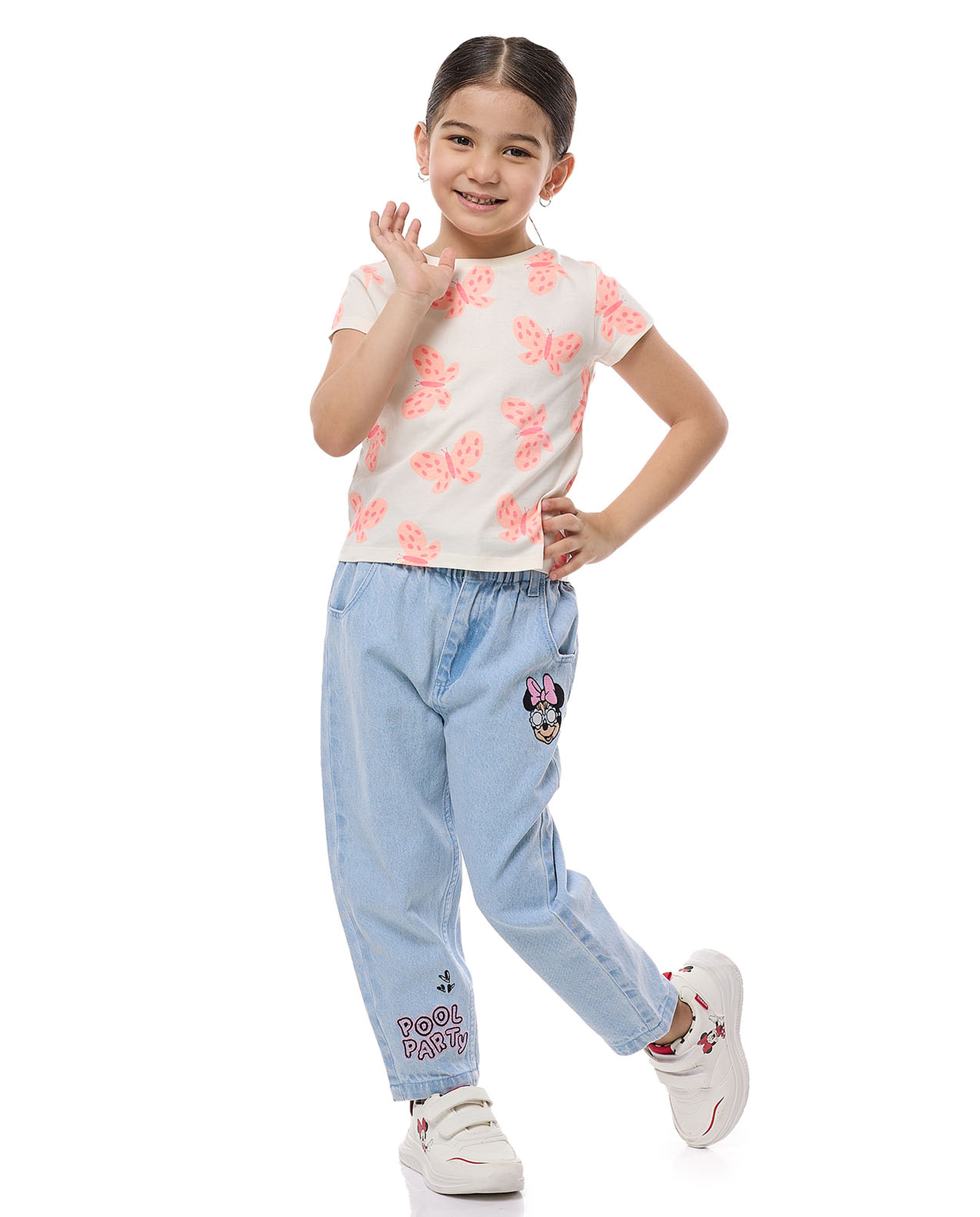 Printed T-Shirt With Crew Neck and Short Sleeves