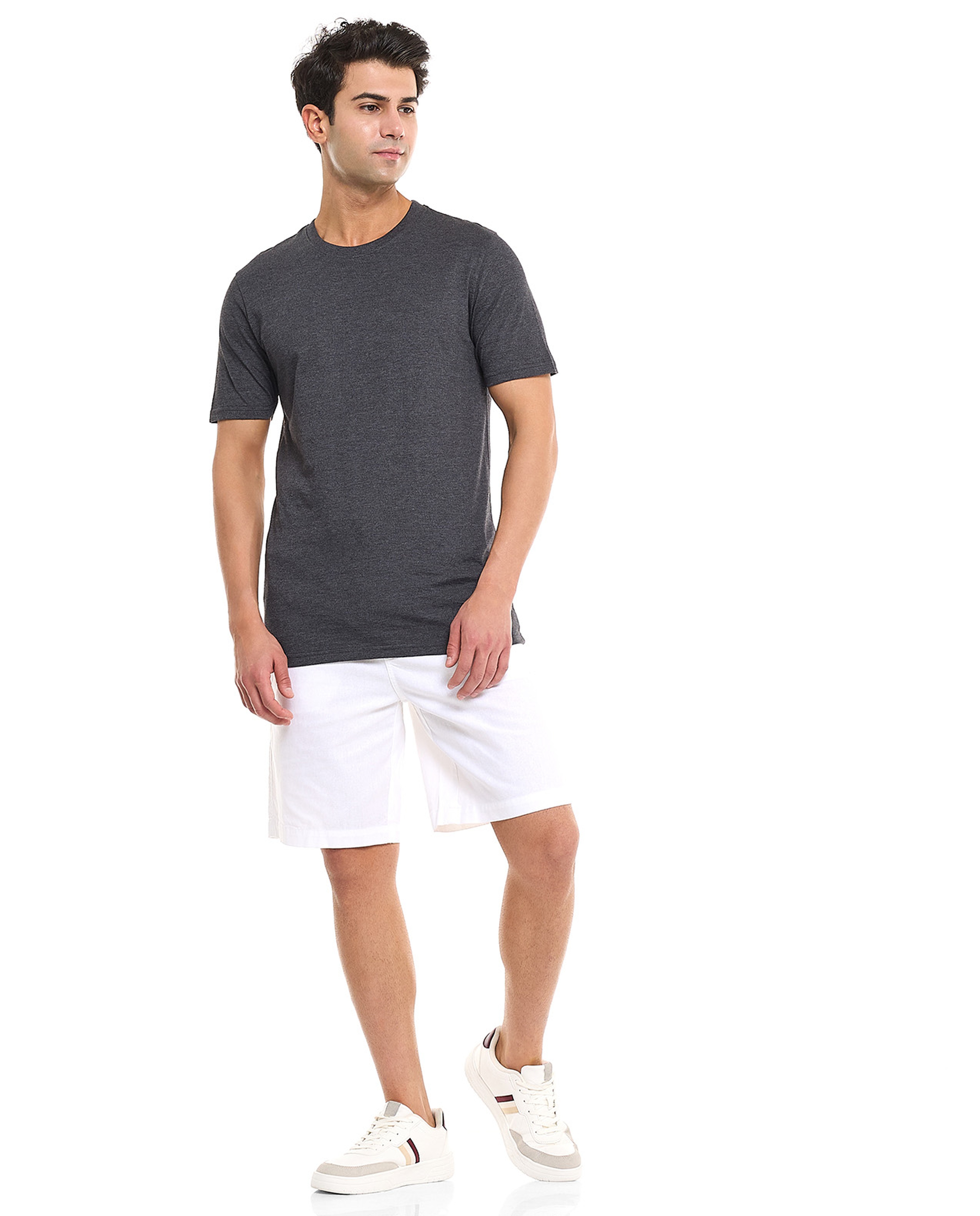 Solid T-Shirt With Crew Neck and Short Sleeves