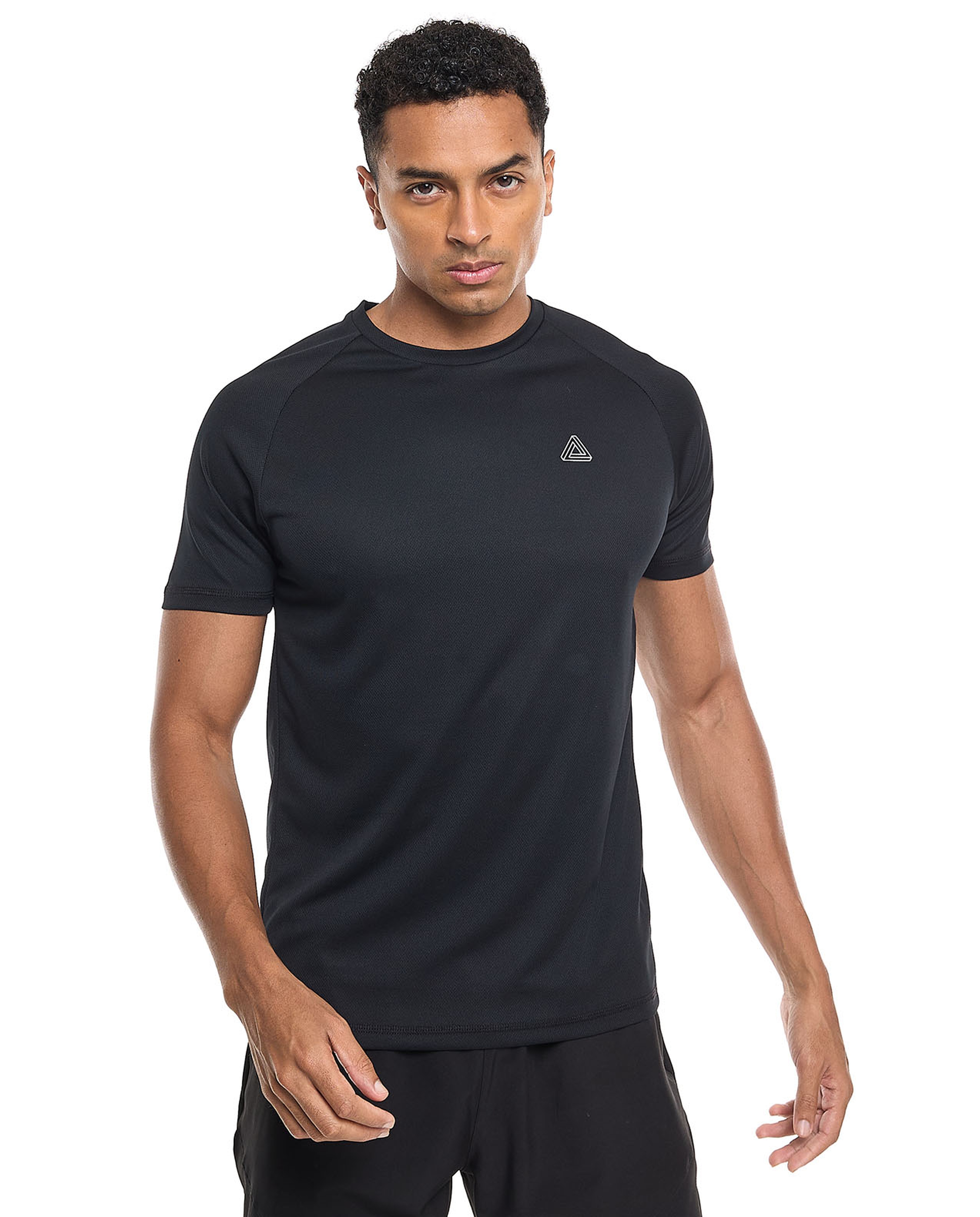 Logo Detail Active T-Shirt with Crew Neck and Short Sleeves