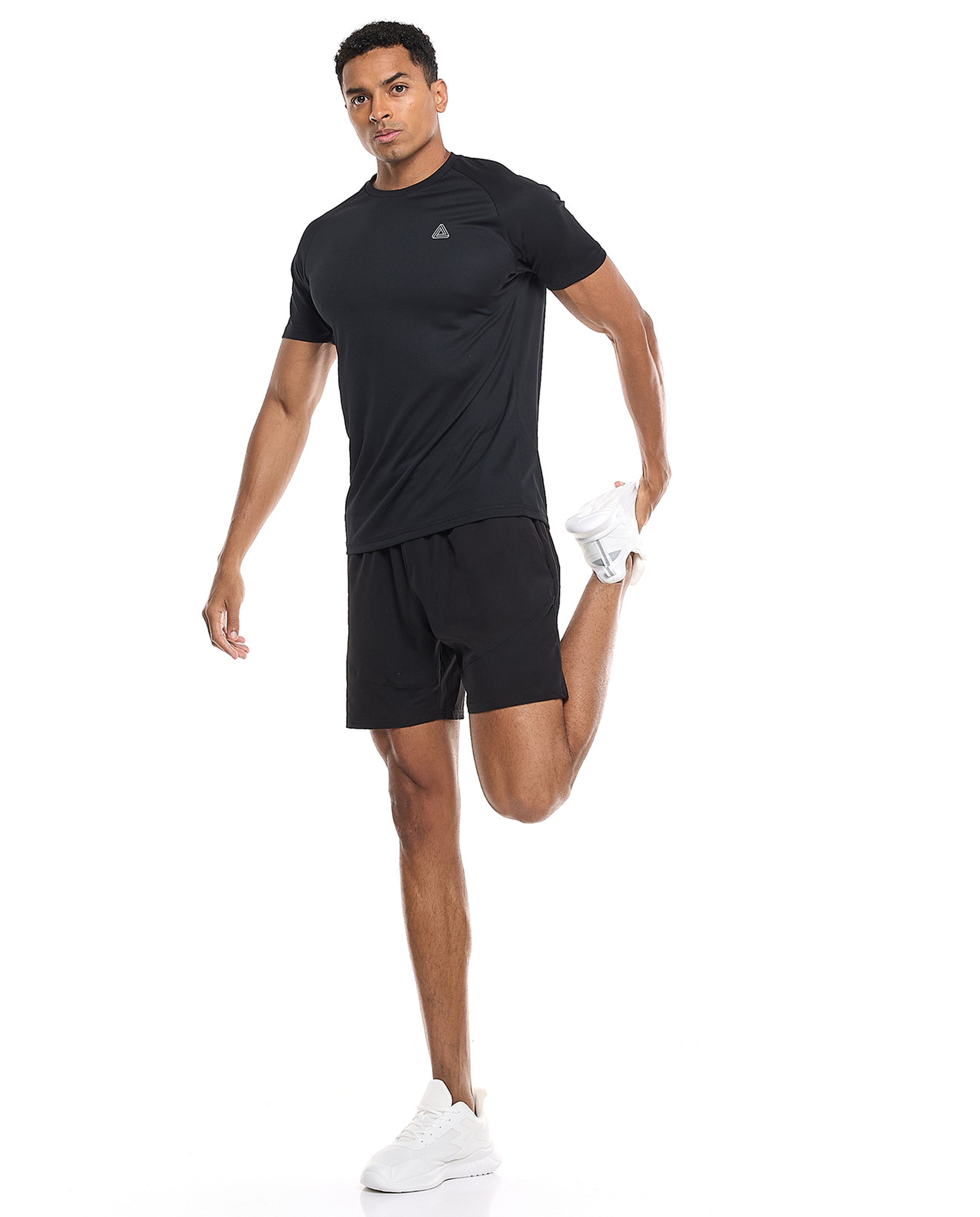 Logo Detail Active T-Shirt with Crew Neck and Short Sleeves