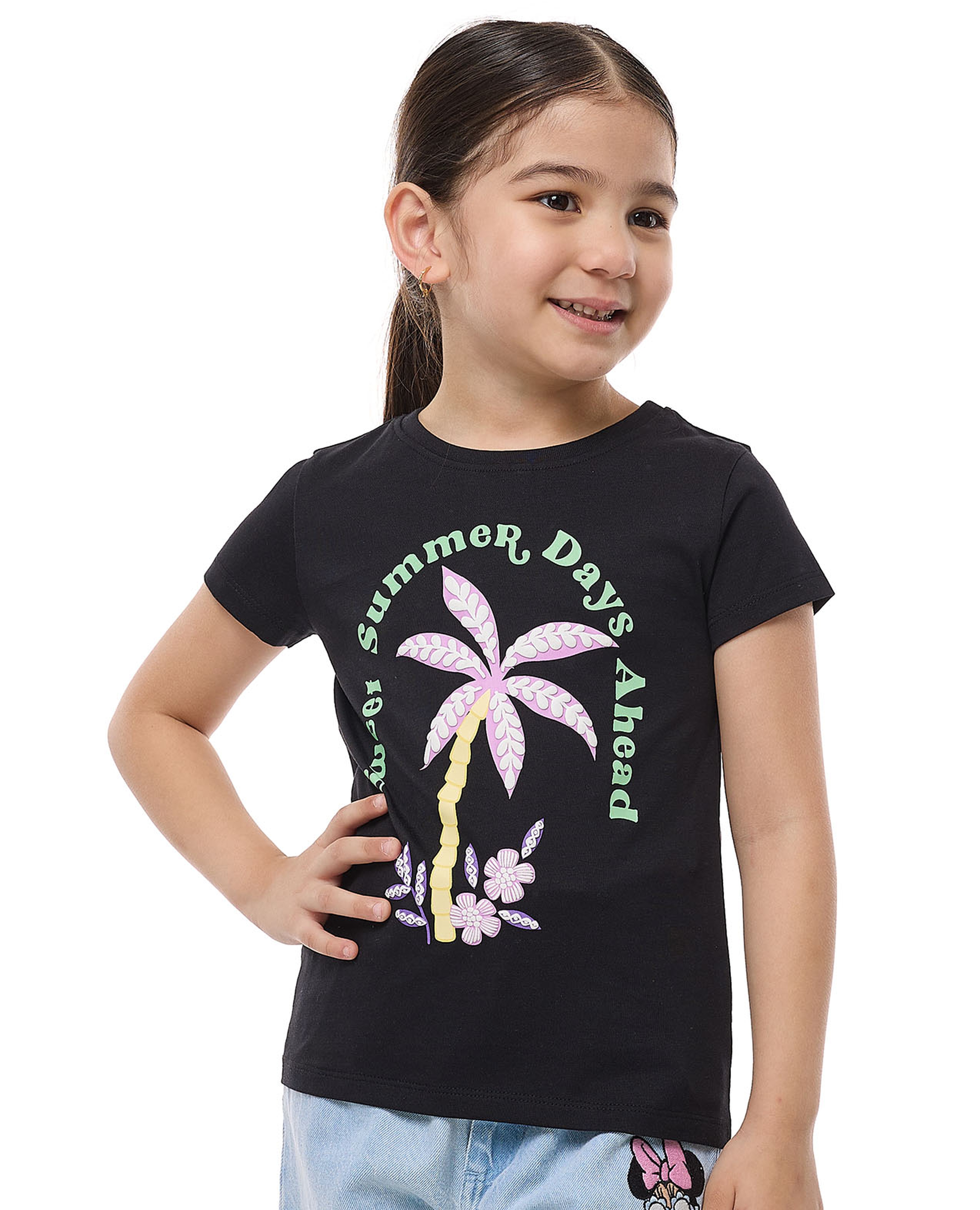 Printed T-Shirt With Crew Neck and Short Sleeves