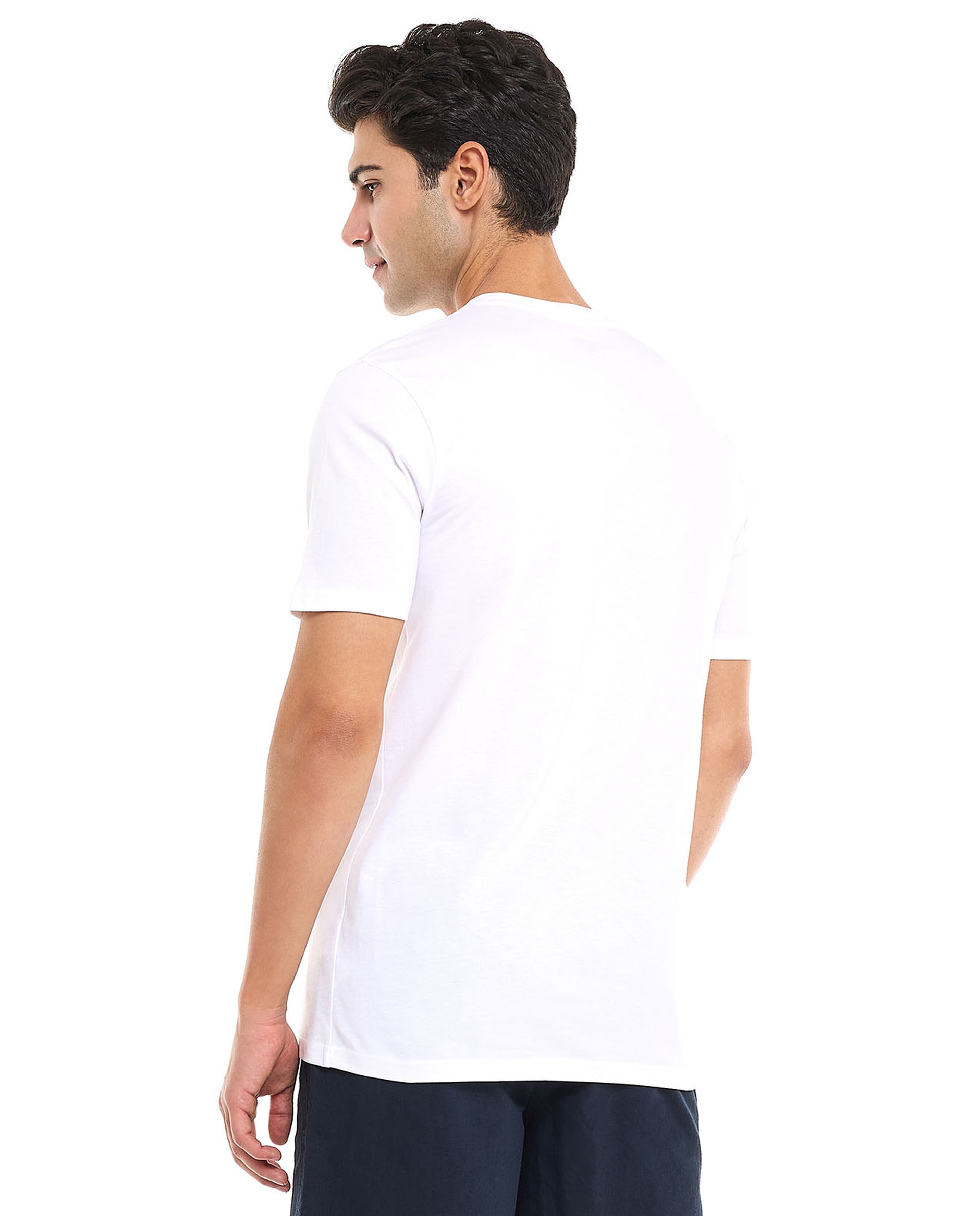 Typography Print T-Shirt With Crew Neck and Short Sleeves