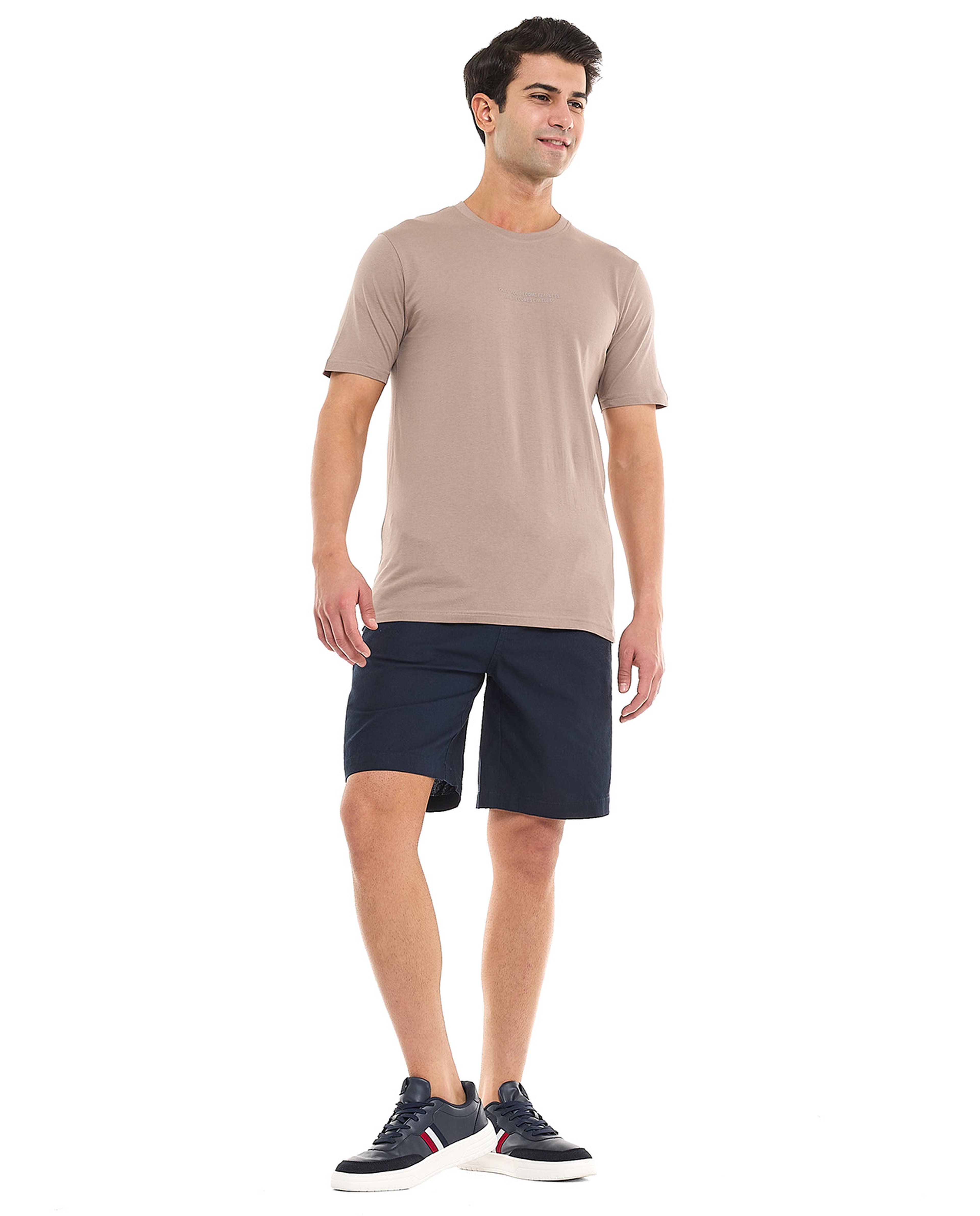 Solid T-Shirt With Crew Neck and Short Sleeves