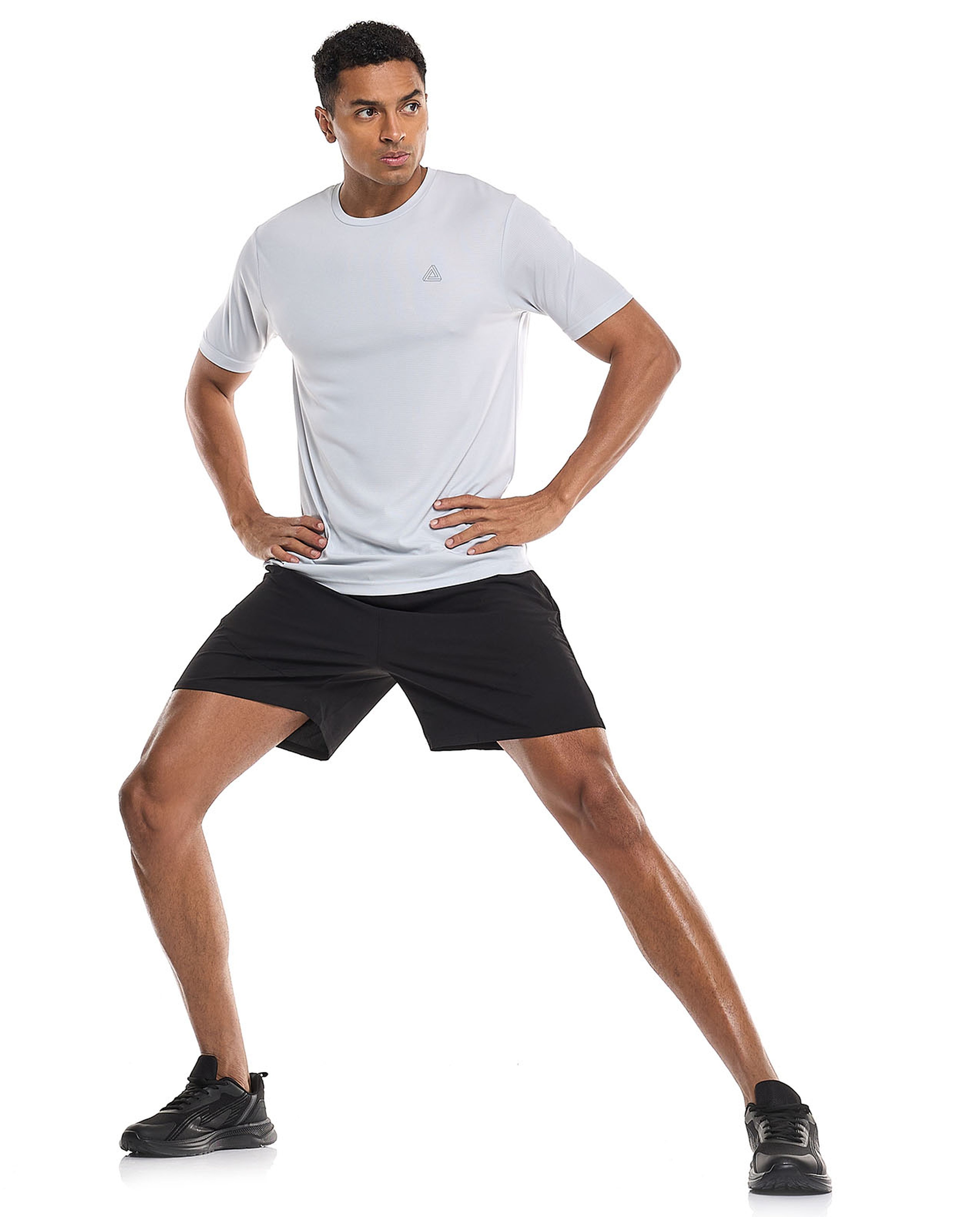 Logo Detail Active T-Shirt with Crew Neck and Short Sleeves