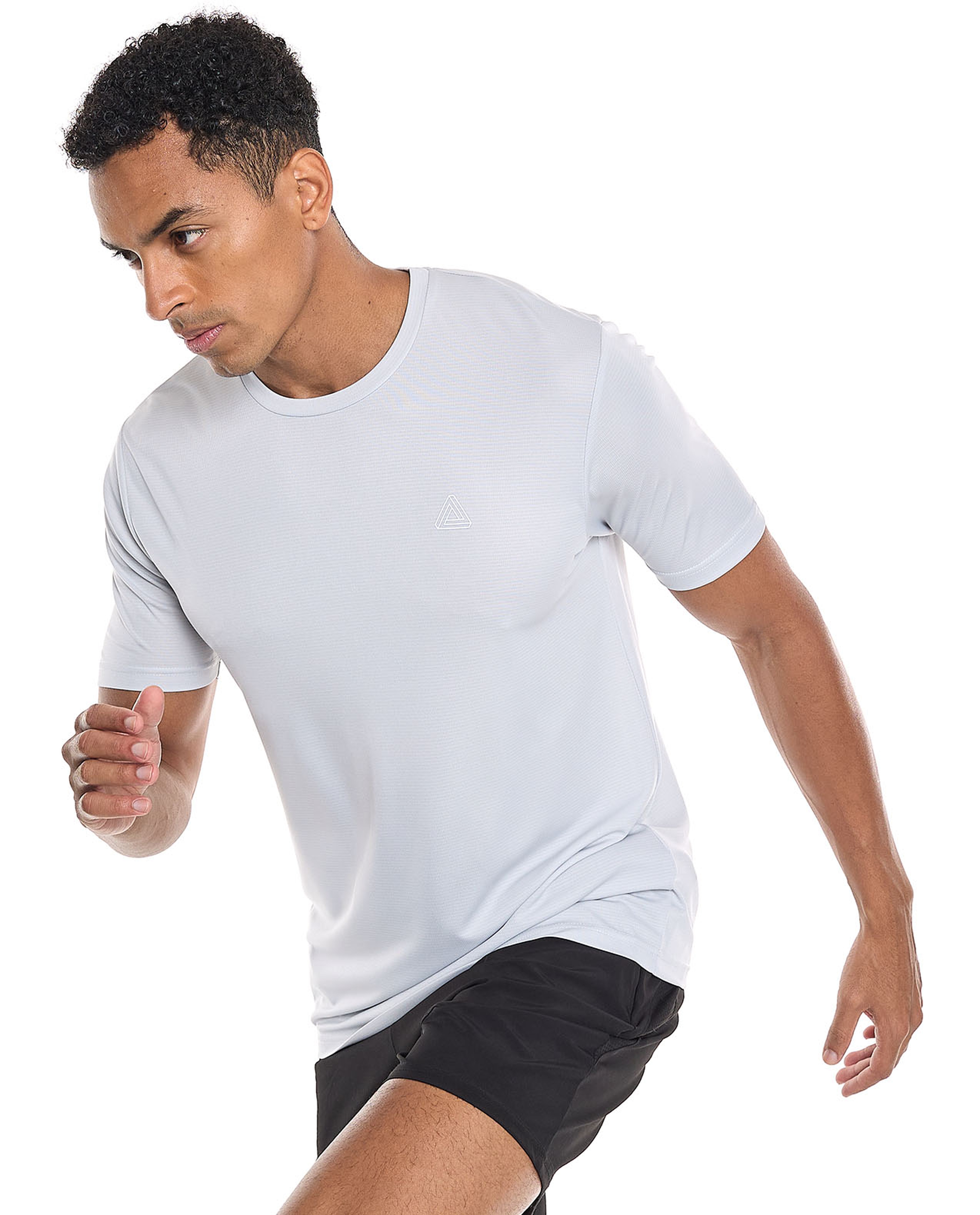 Logo Detail Active T-Shirt with Crew Neck and Short Sleeves