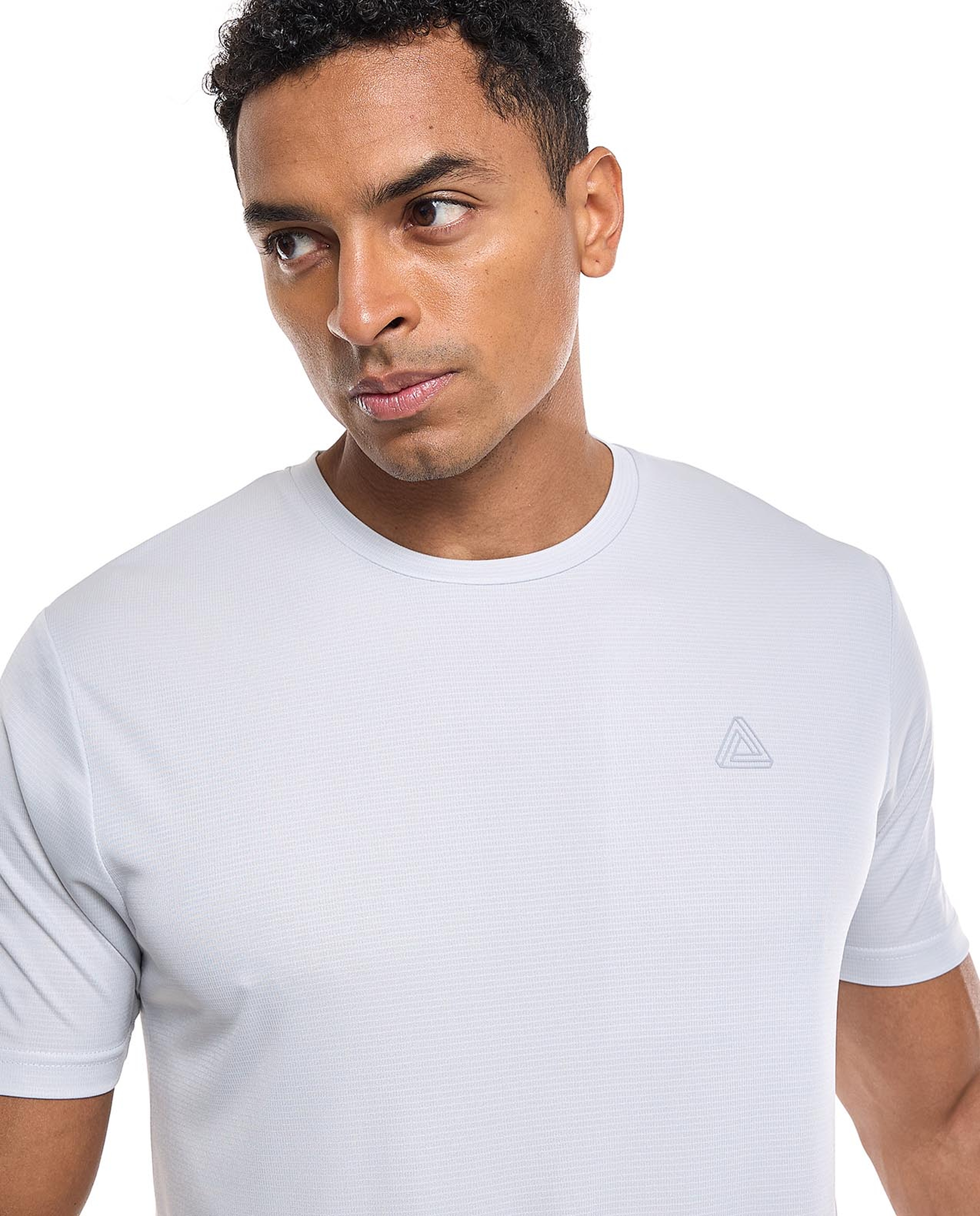 Logo Detail Active T-Shirt with Crew Neck and Short Sleeves