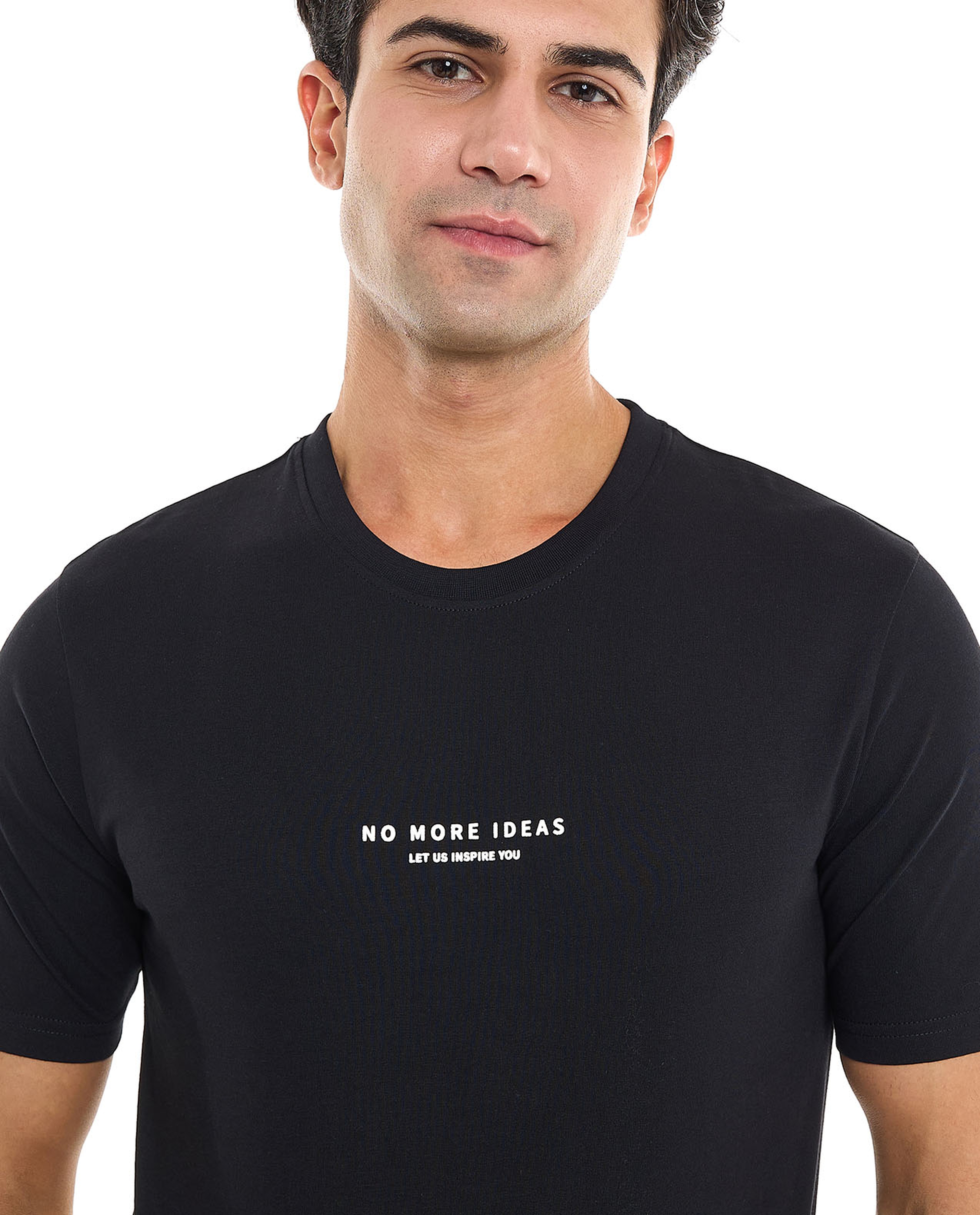 Typography Print T-Shirt With Crew Neck and Short Sleeves