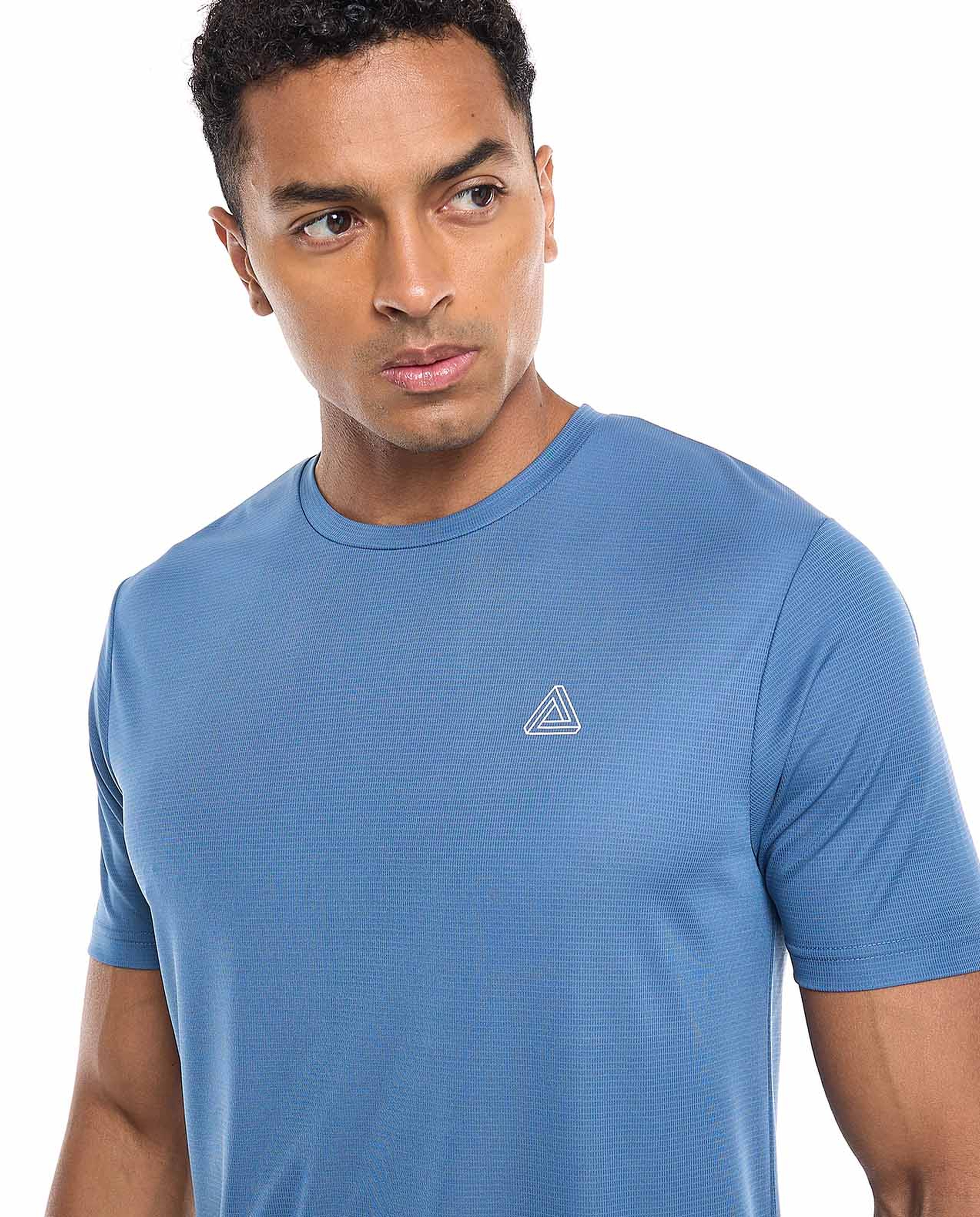 Logo Detail Active T-Shirt with Crew Neck and Short Sleeves