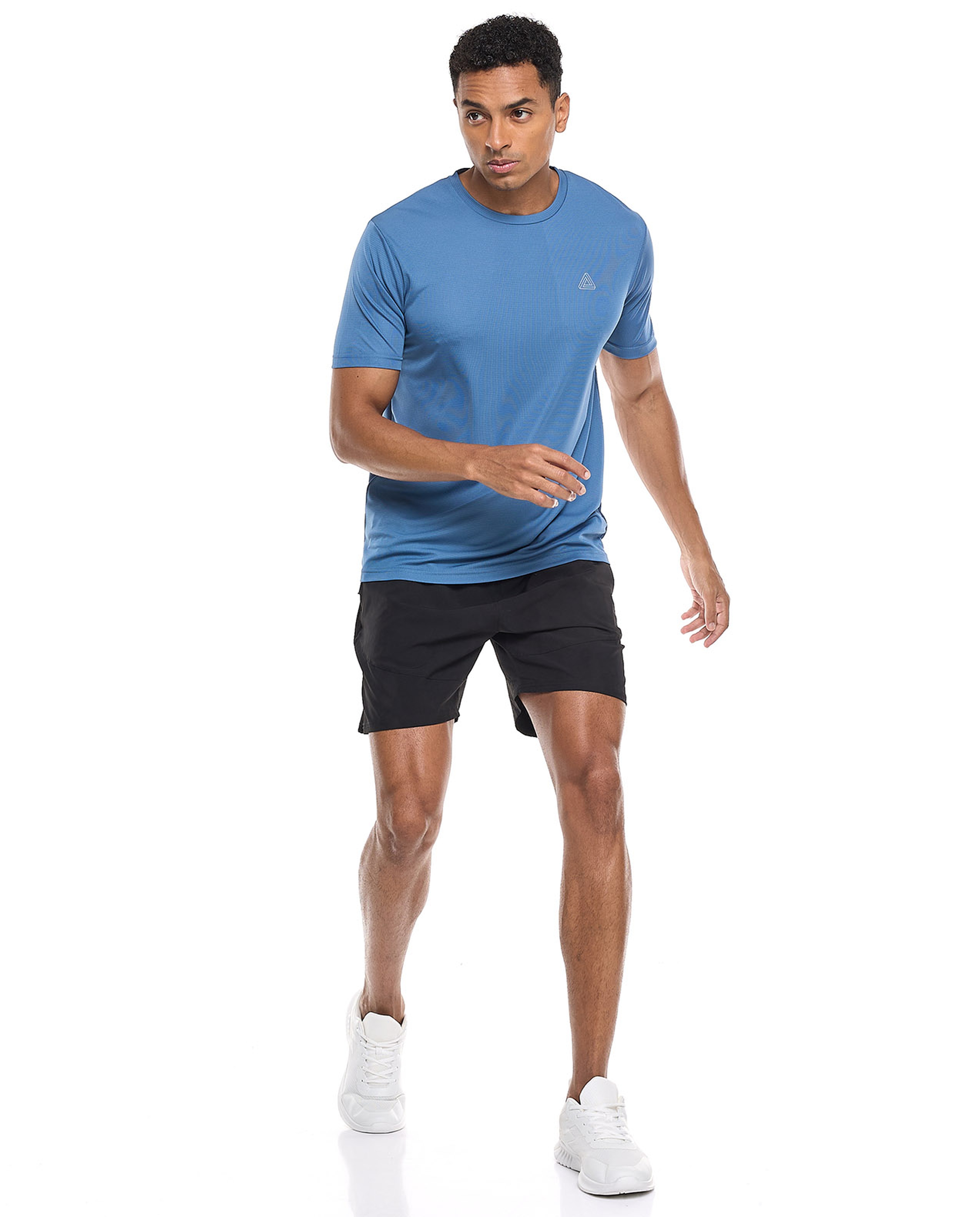 Logo Detail Active T-Shirt with Crew Neck and Short Sleeves