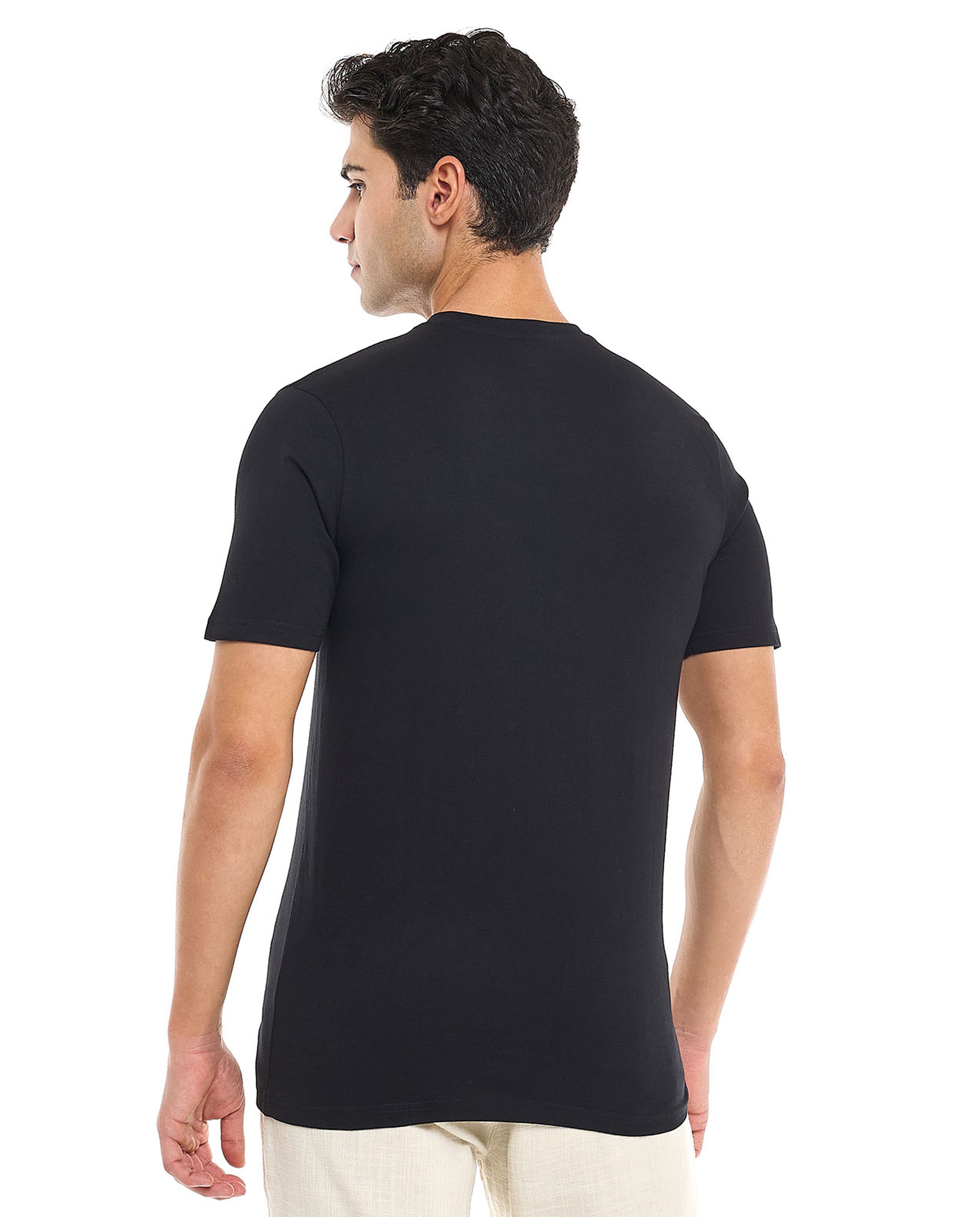 Typography Print T-Shirt With Crew Neck and Short Sleeves