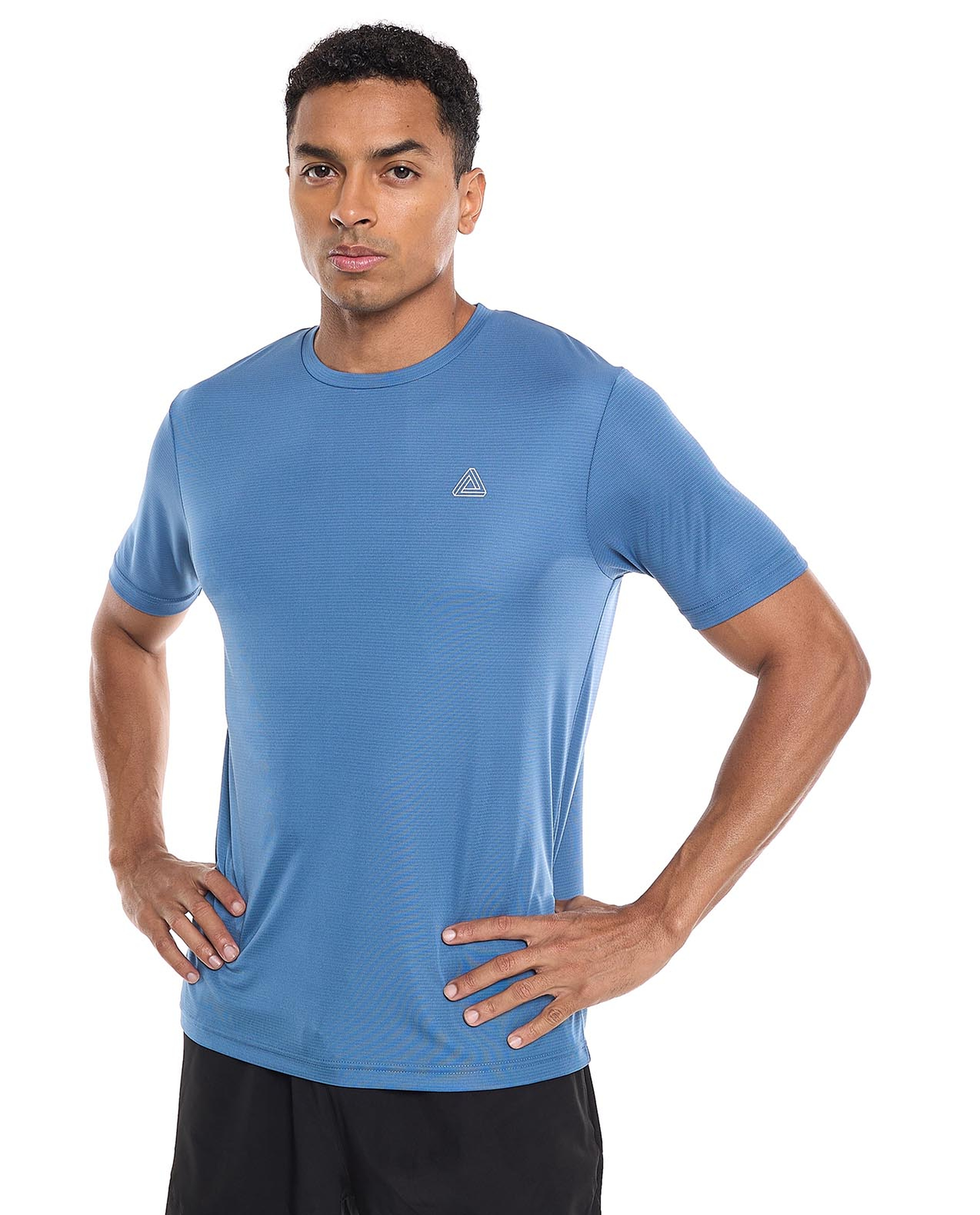 Logo Detail Active T-Shirt with Crew Neck and Short Sleeves