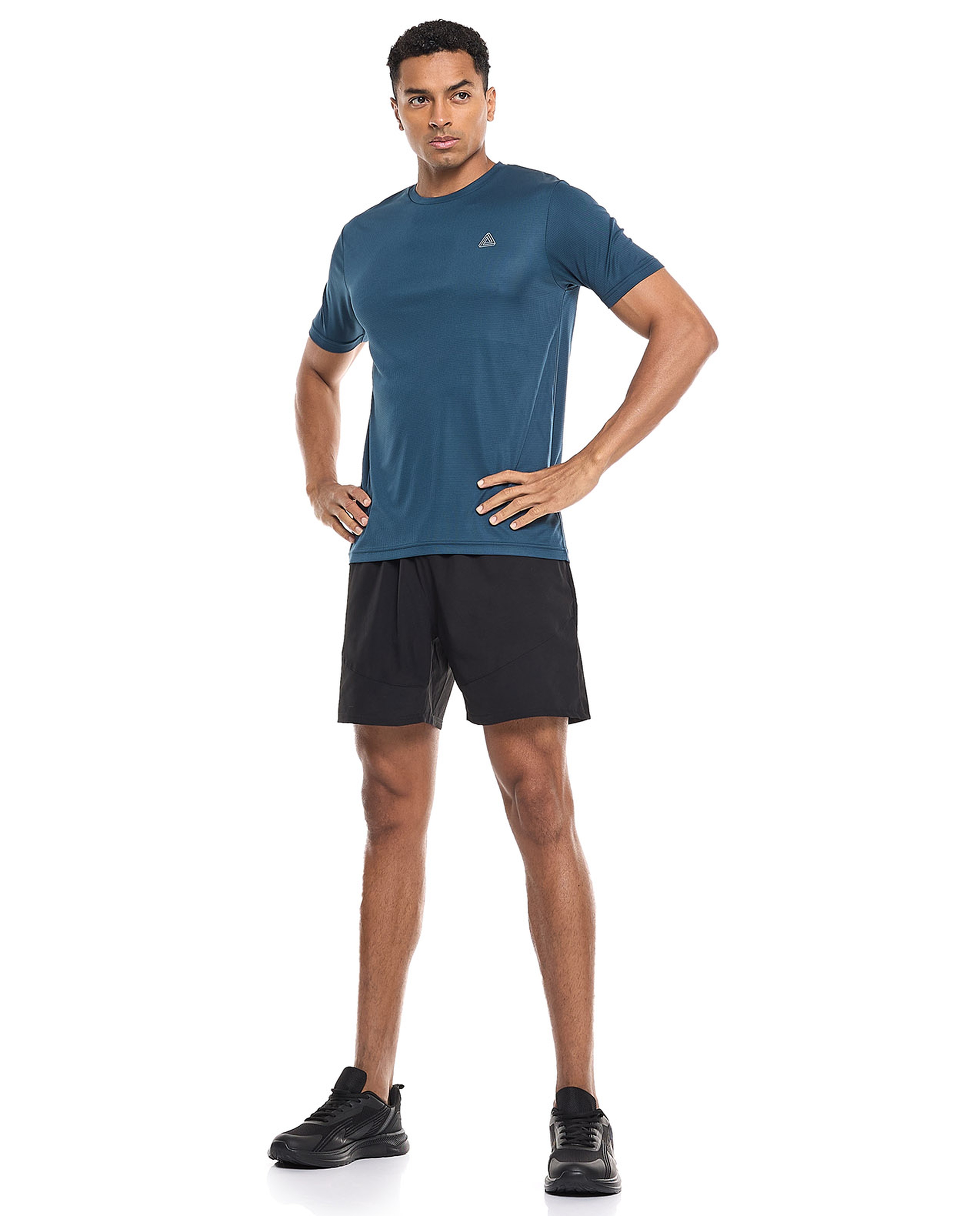 Logo Detail Active T-Shirt with Crew Neck and Short Sleeves