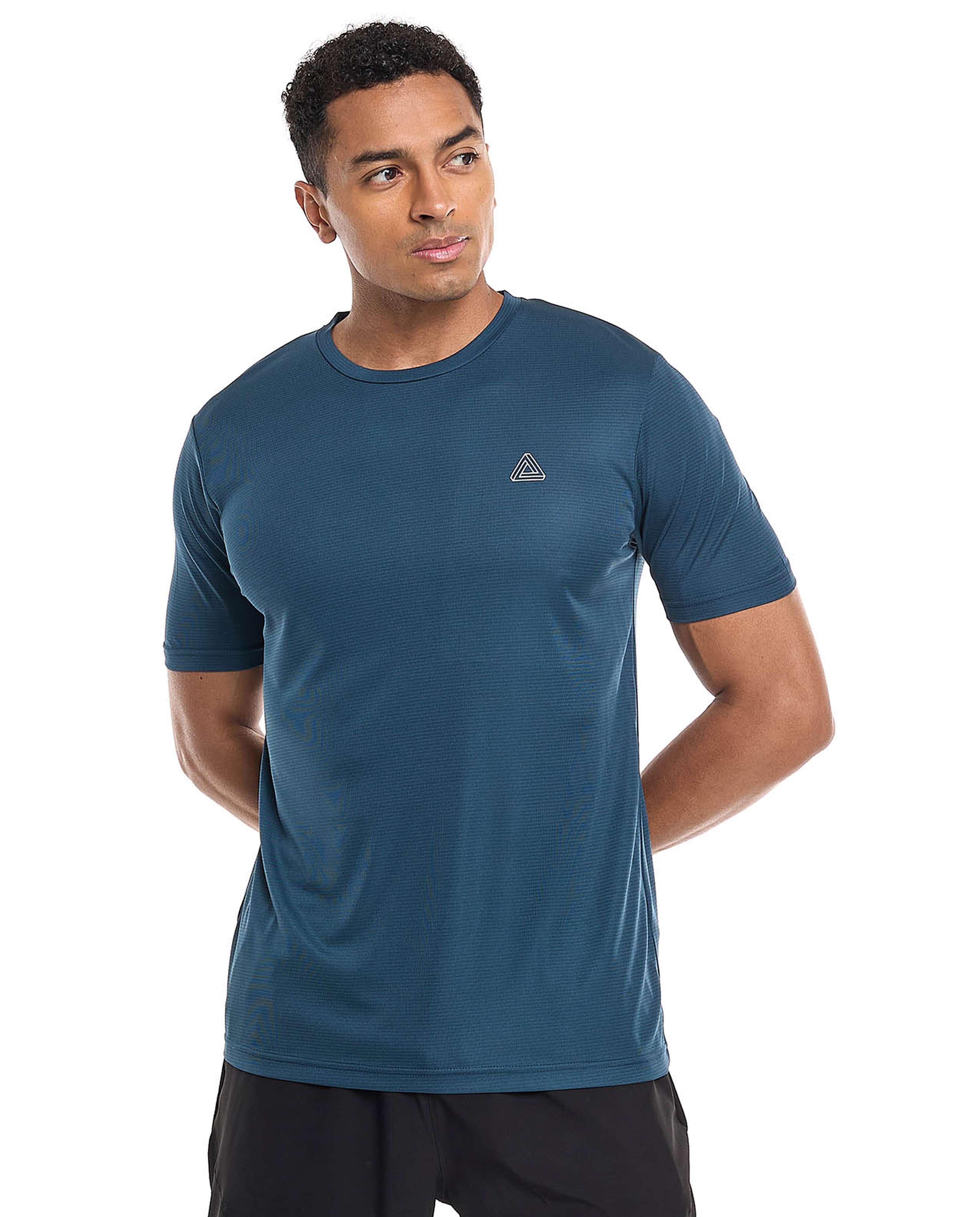 Logo Detail Active T-Shirt with Crew Neck and Short Sleeves