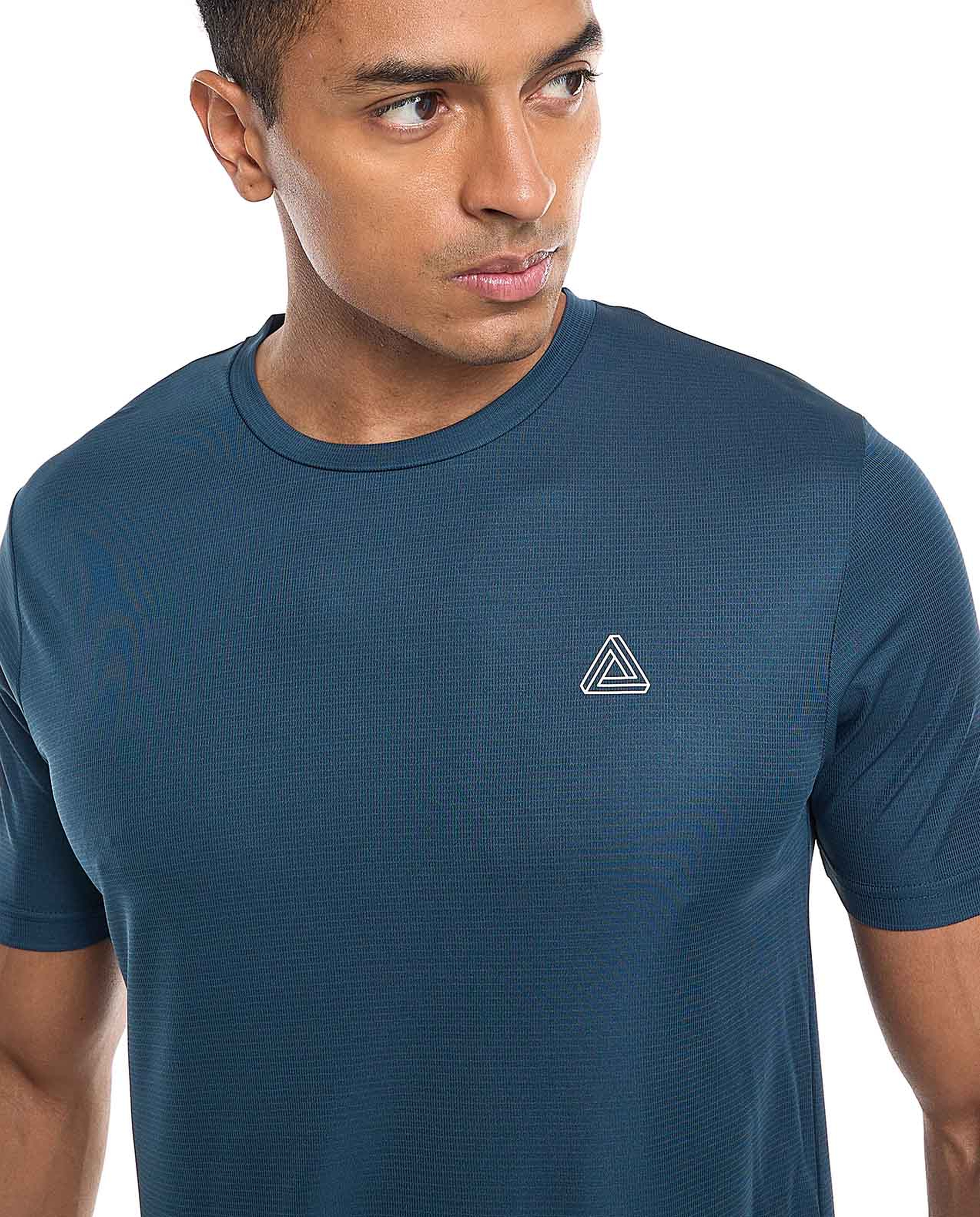 Logo Detail Active T-Shirt with Crew Neck and Short Sleeves