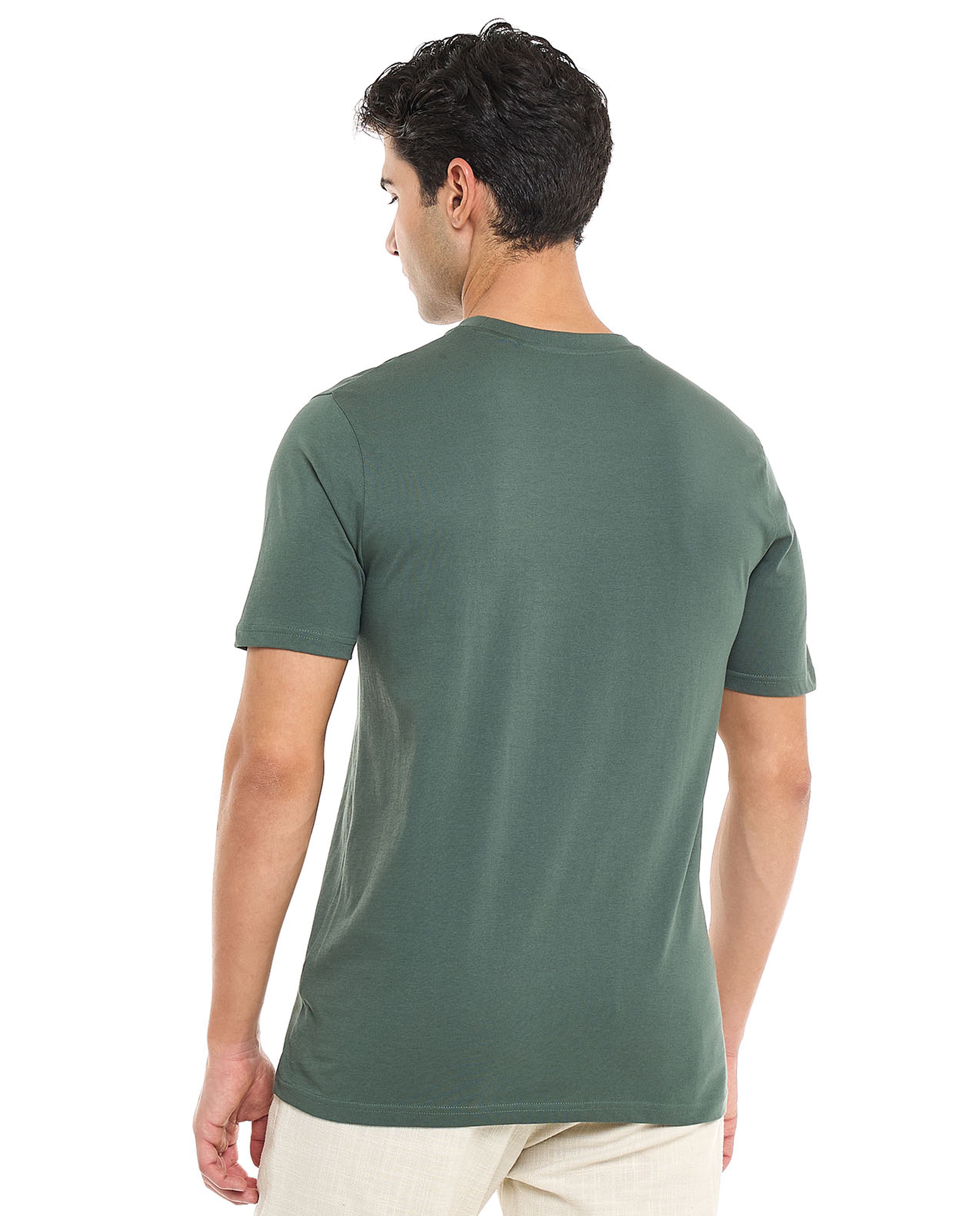 Typography Print T-Shirt With Crew Neck and Short Sleeves