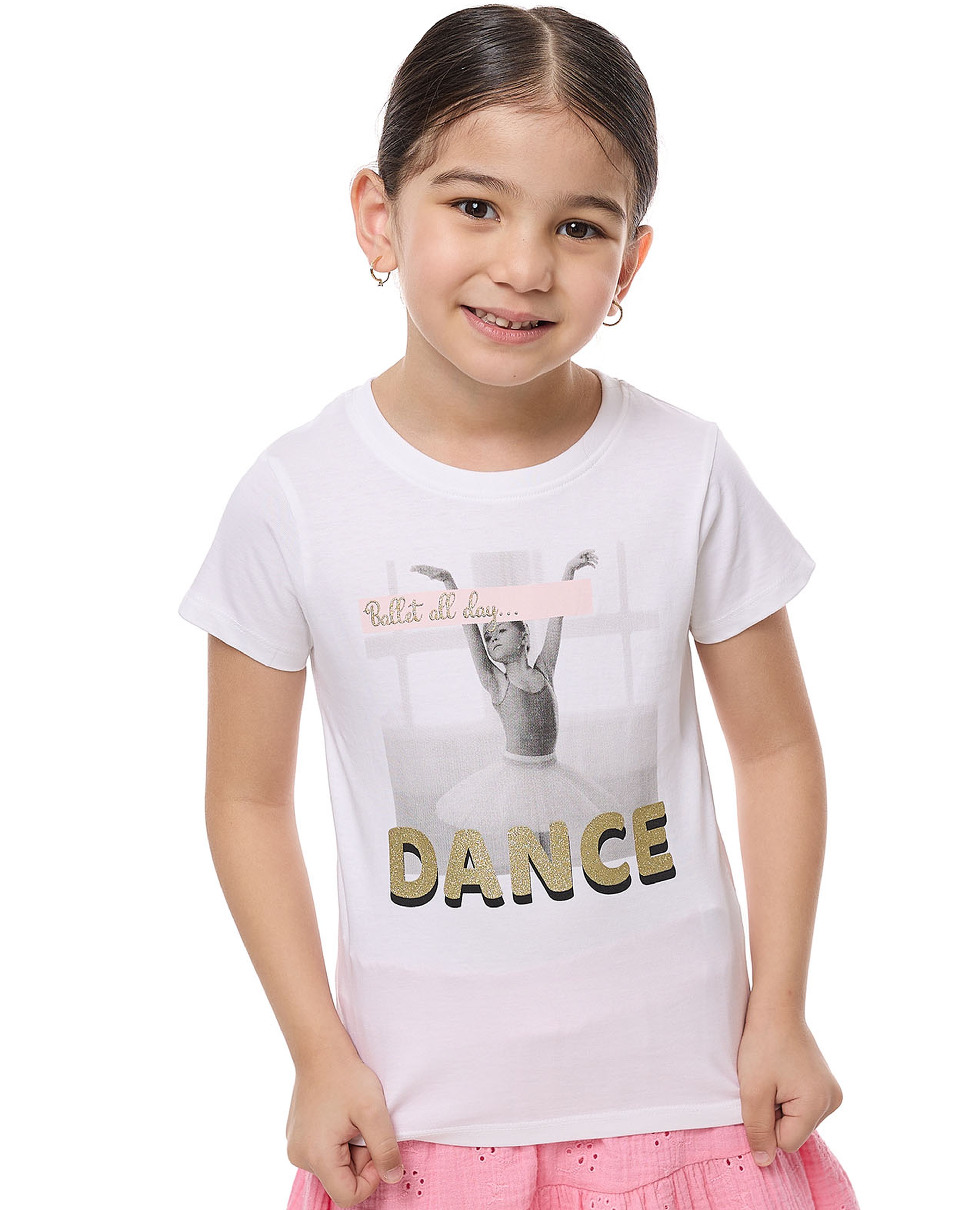 Printed T-Shirt With Crew Neck and Short Sleeves