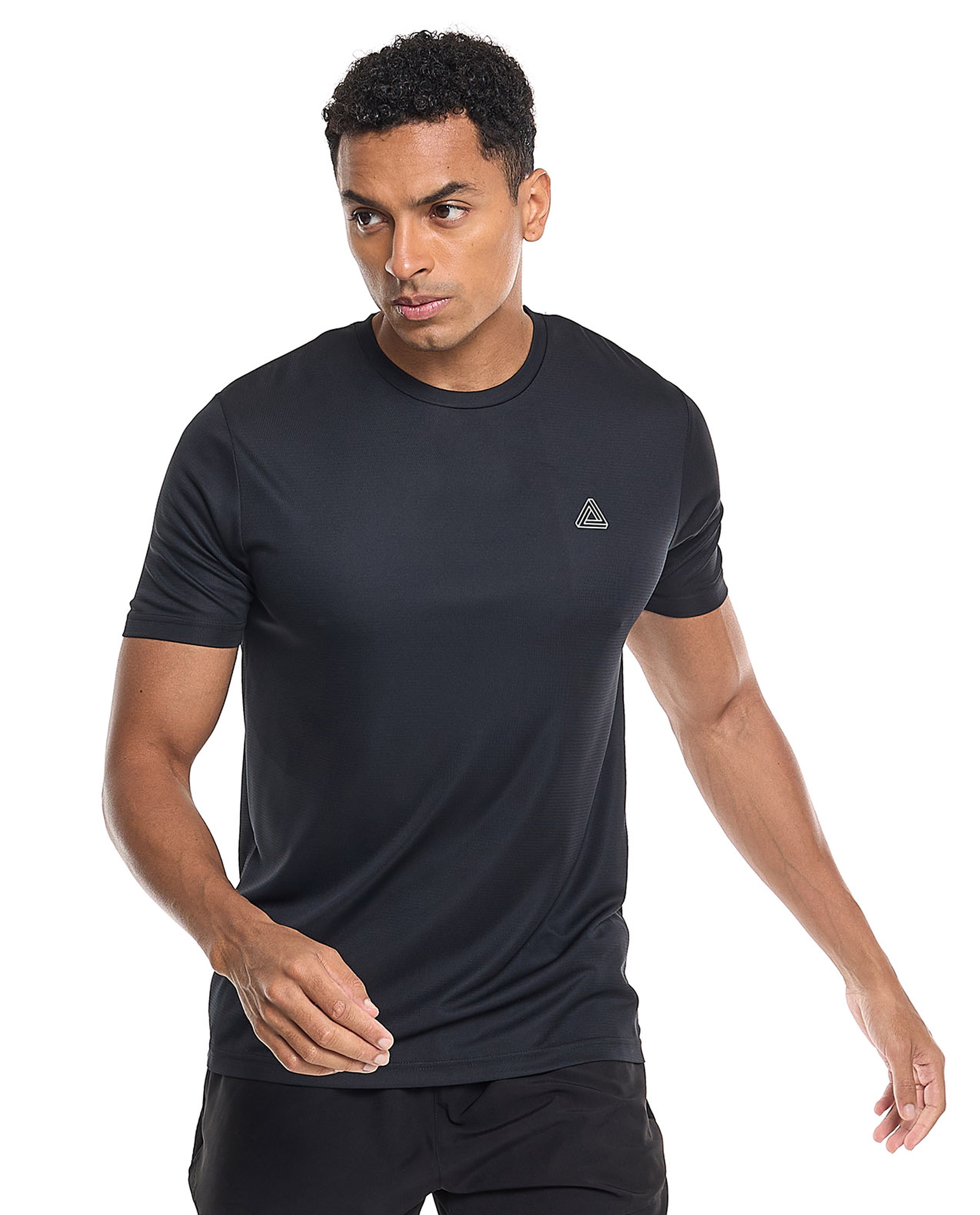 Logo Detail Active T-Shirt with Crew Neck and Short Sleeves