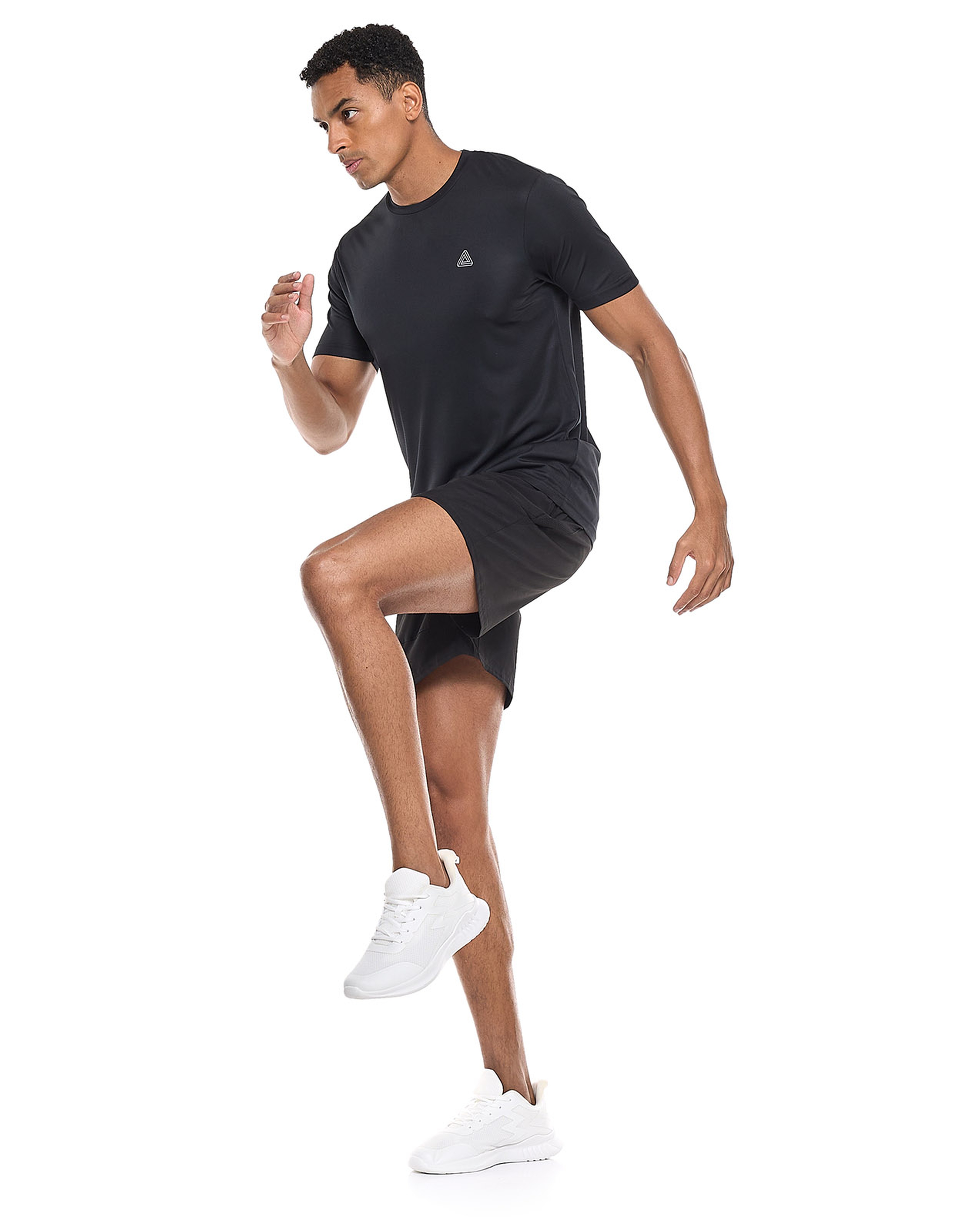 Logo Detail Active T-Shirt with Crew Neck and Short Sleeves