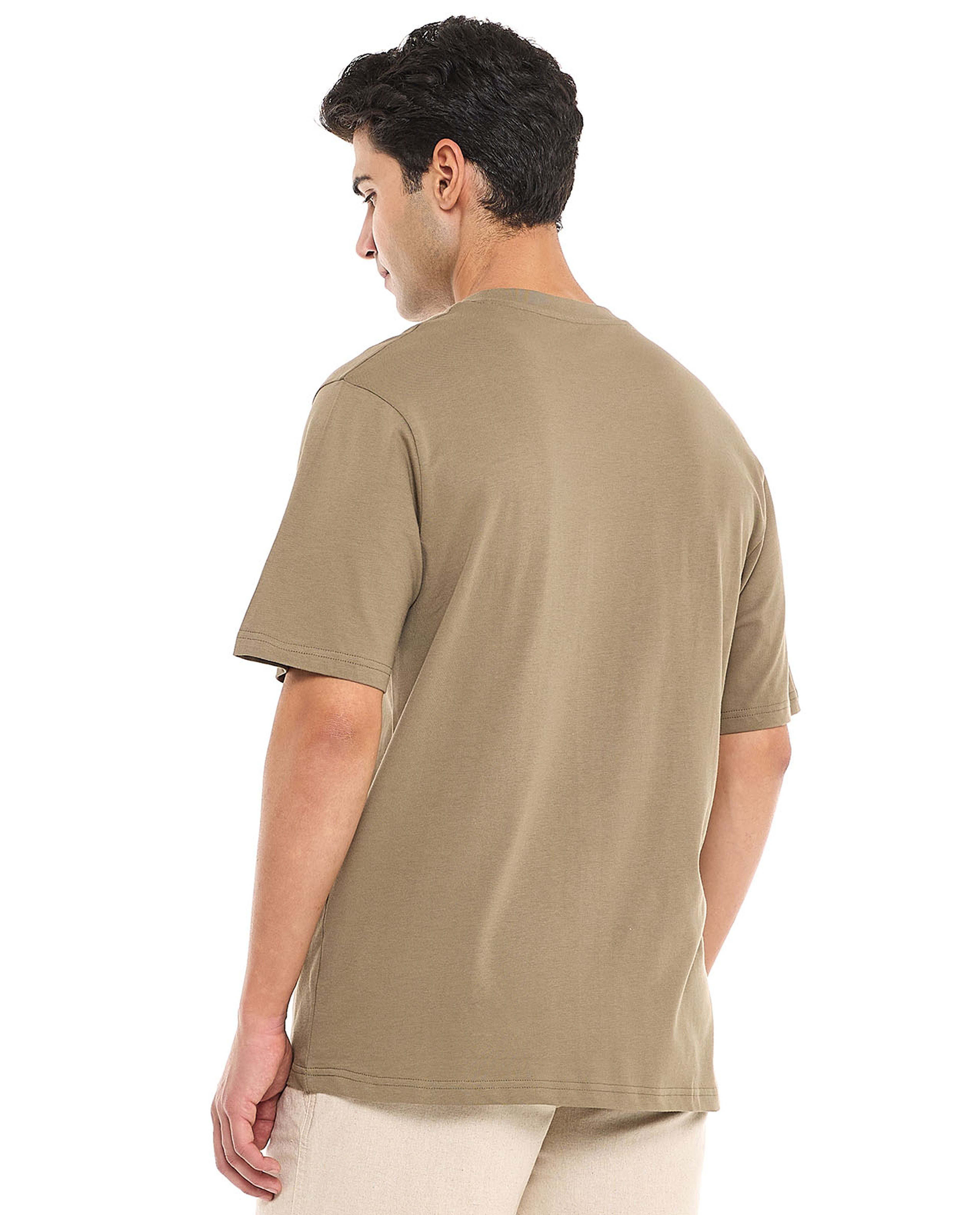 Typography Print T-Shirt With Crew Neck and Short Sleeves