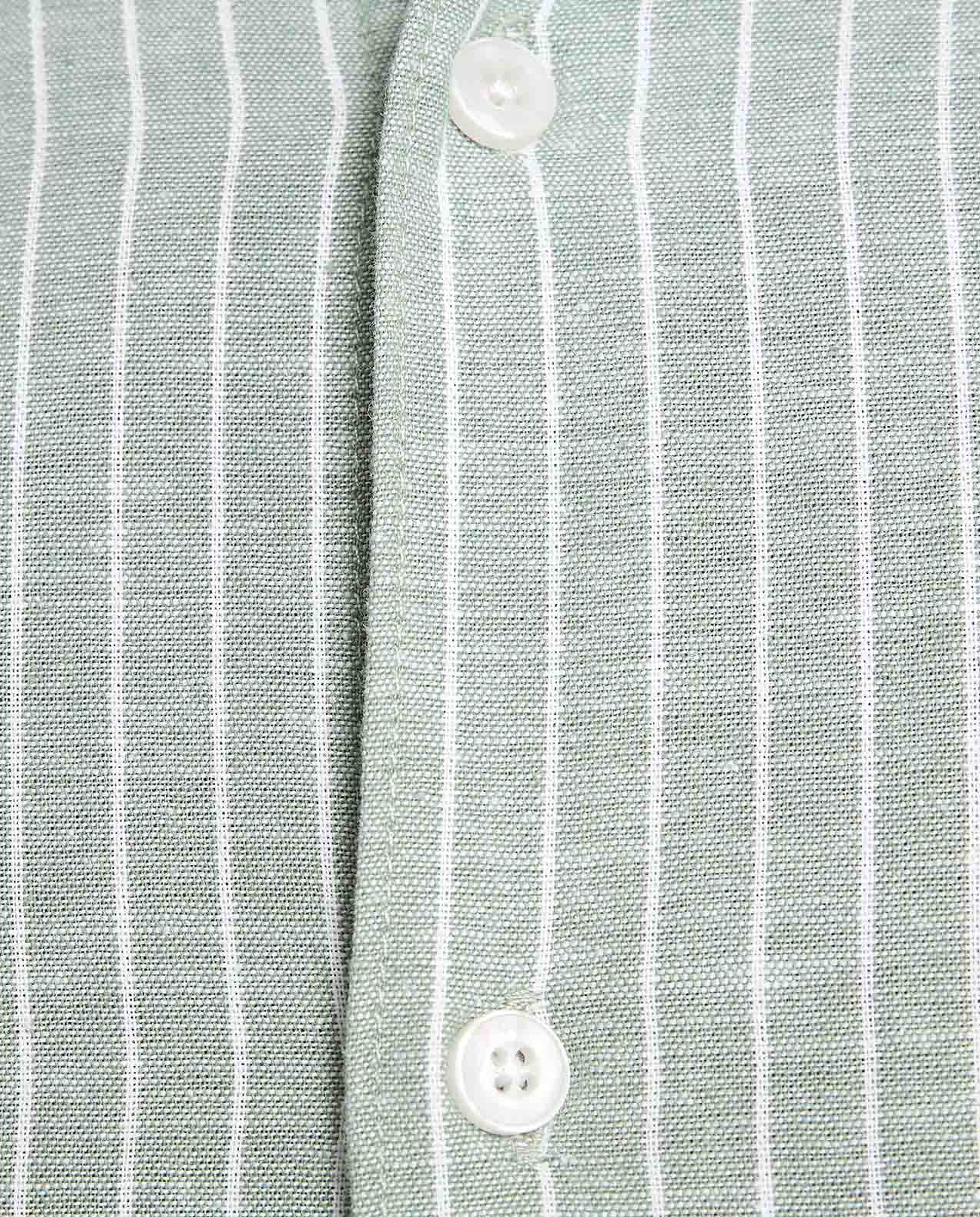 Textured Shirt With Stand Collar and Long Sleeves