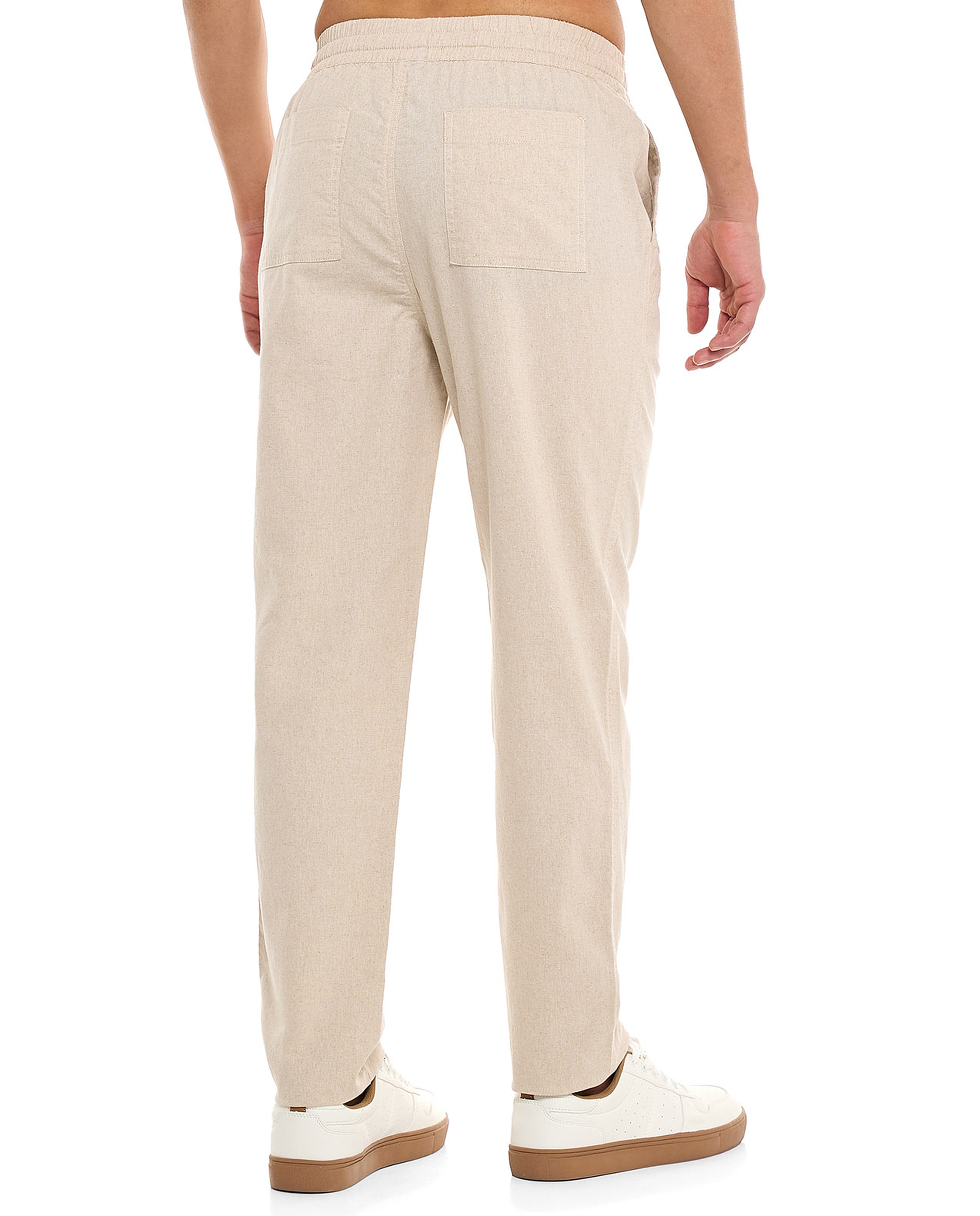 Solid Tapered Pants With Drawstring Waist