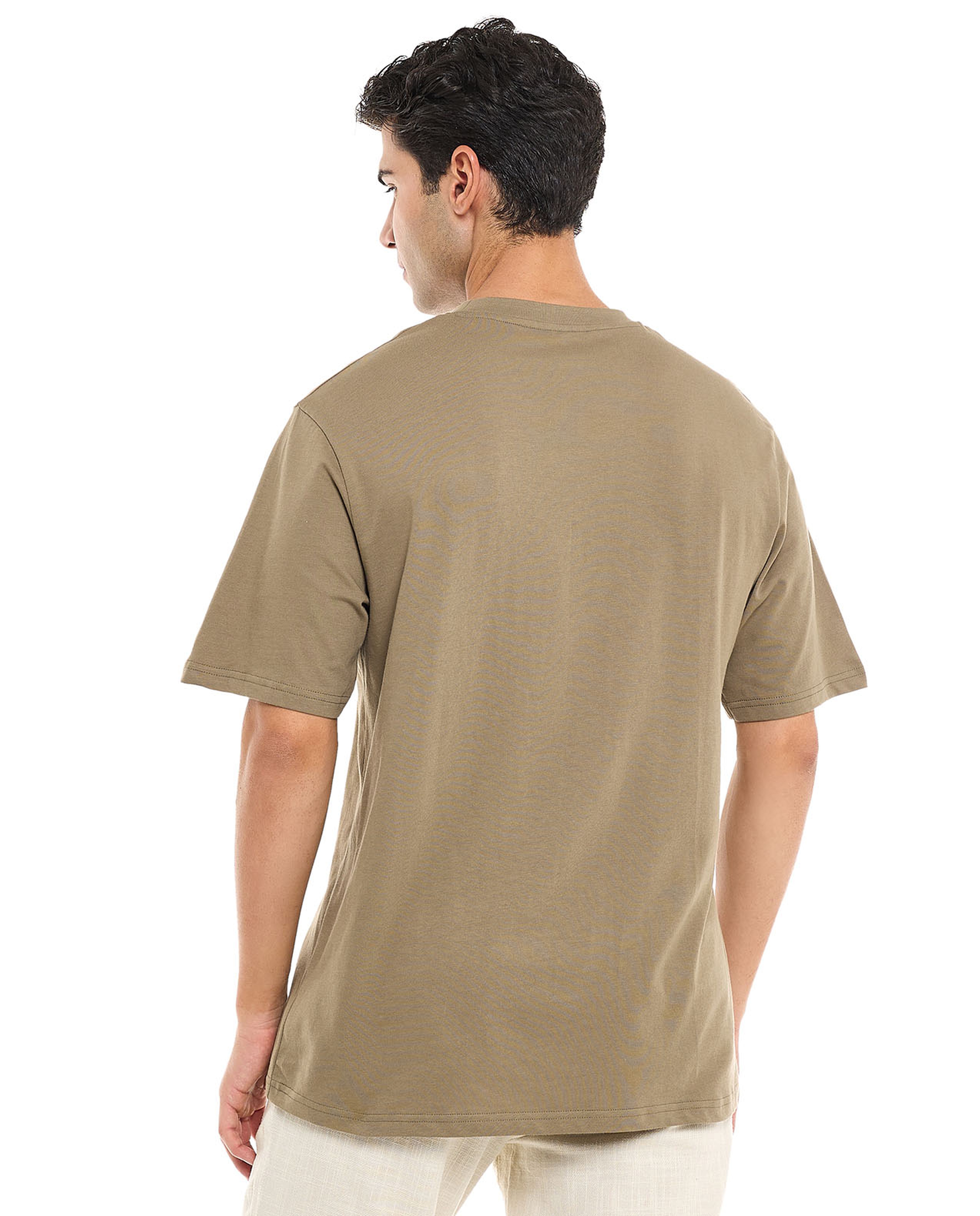 Typography Print T-Shirt With Crew Neck and Short Sleeves