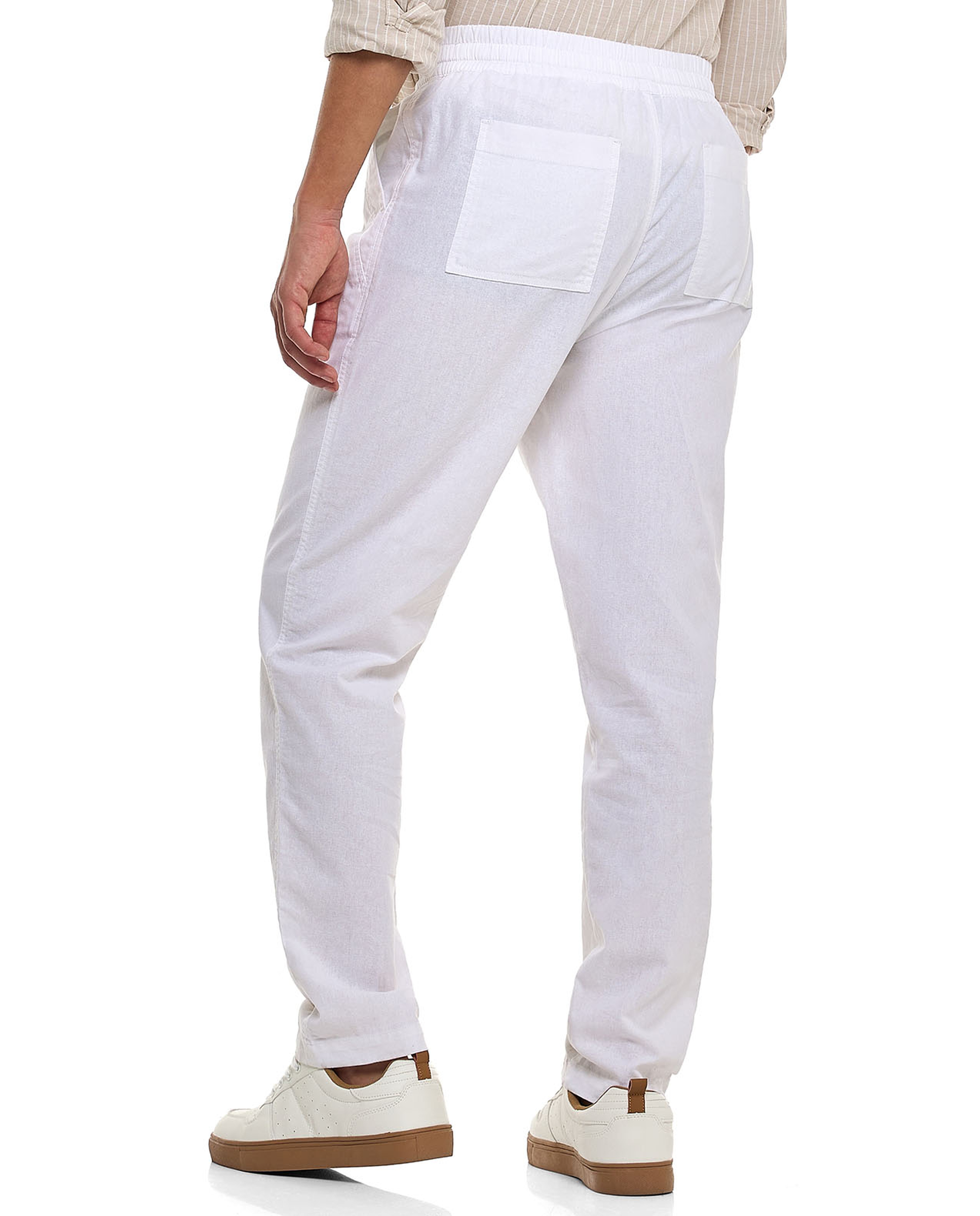 Solid Tapered Pants With Drawstring Waist