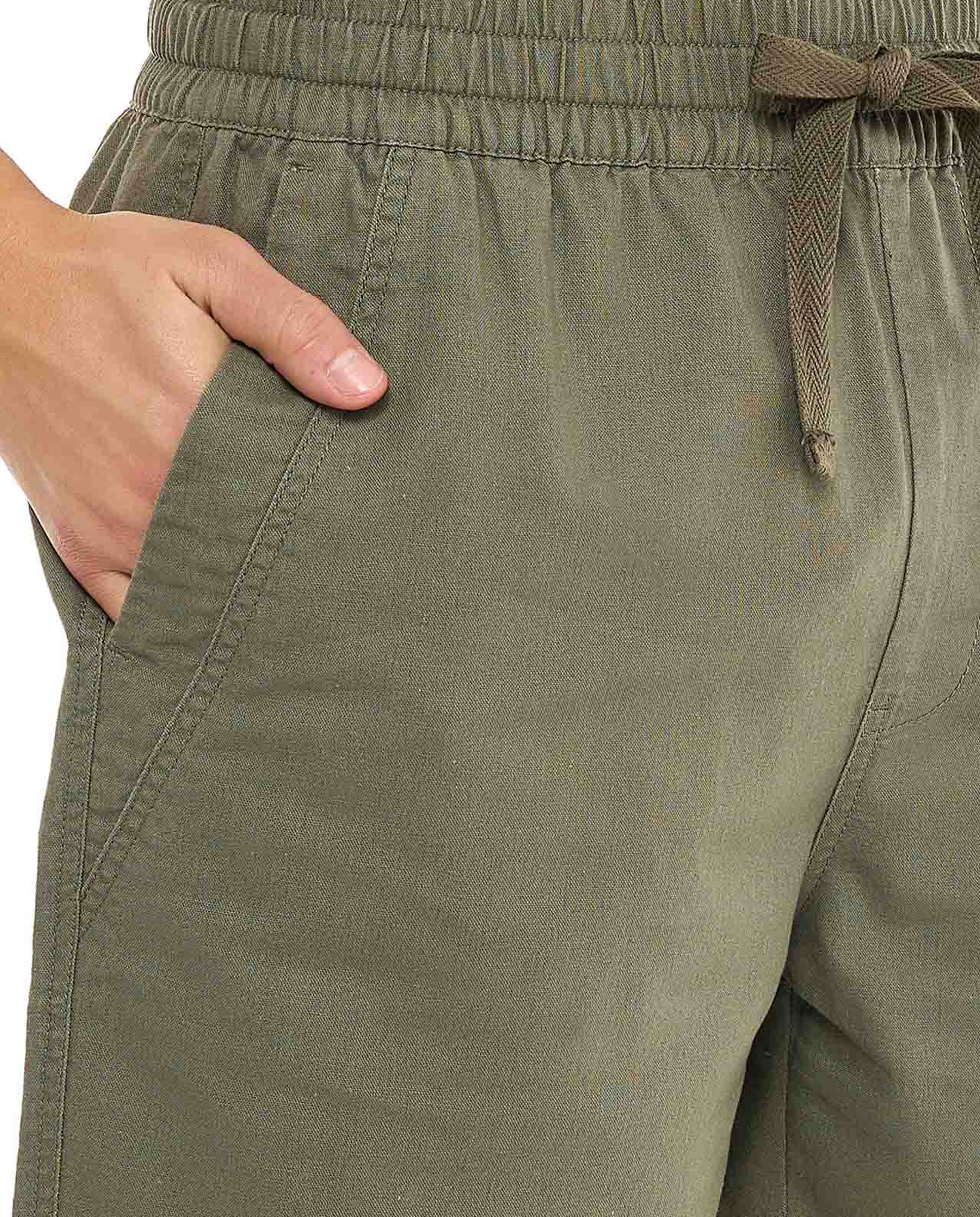 Solid Shorts With Drawstring Waist