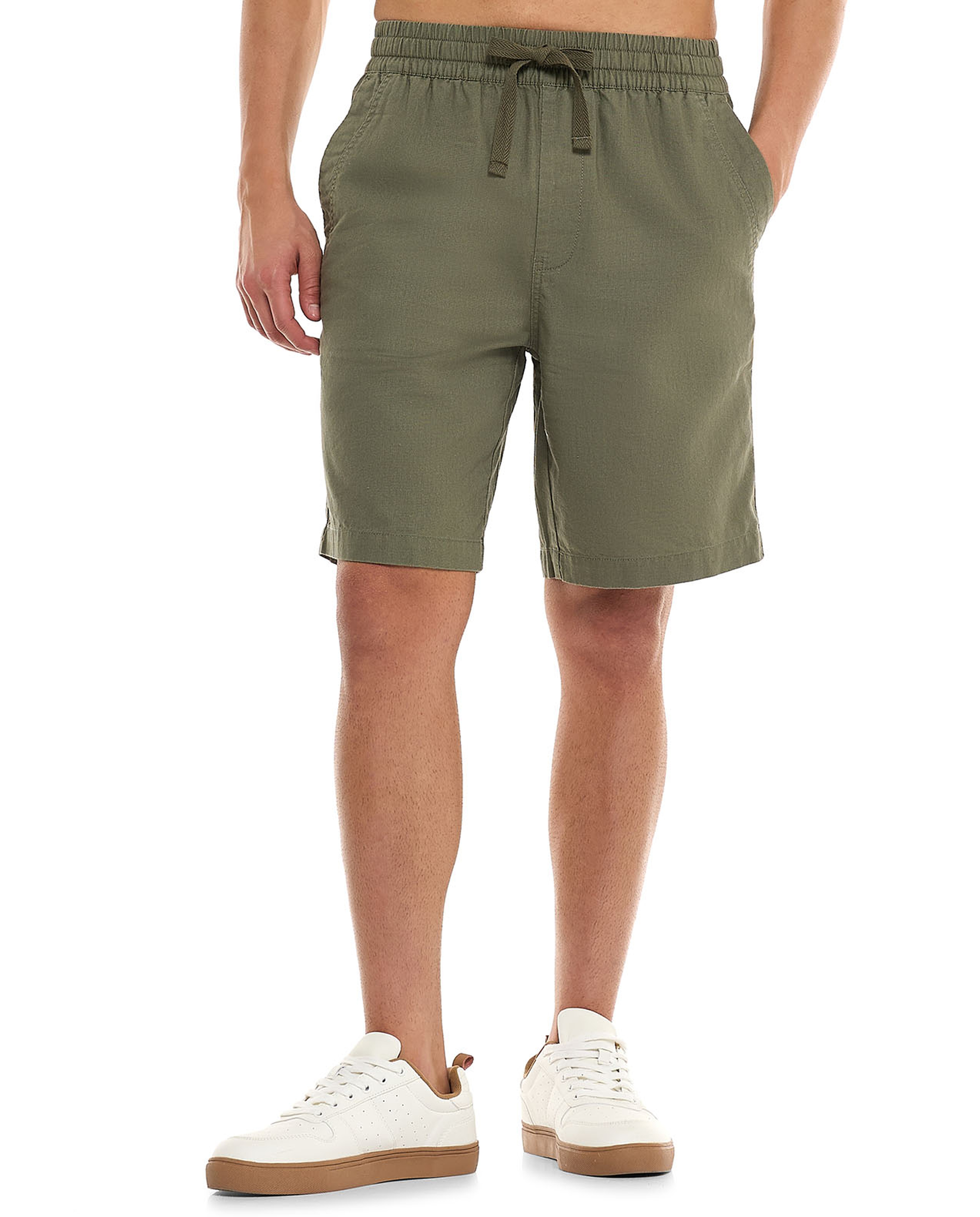 Solid Shorts With Drawstring Waist