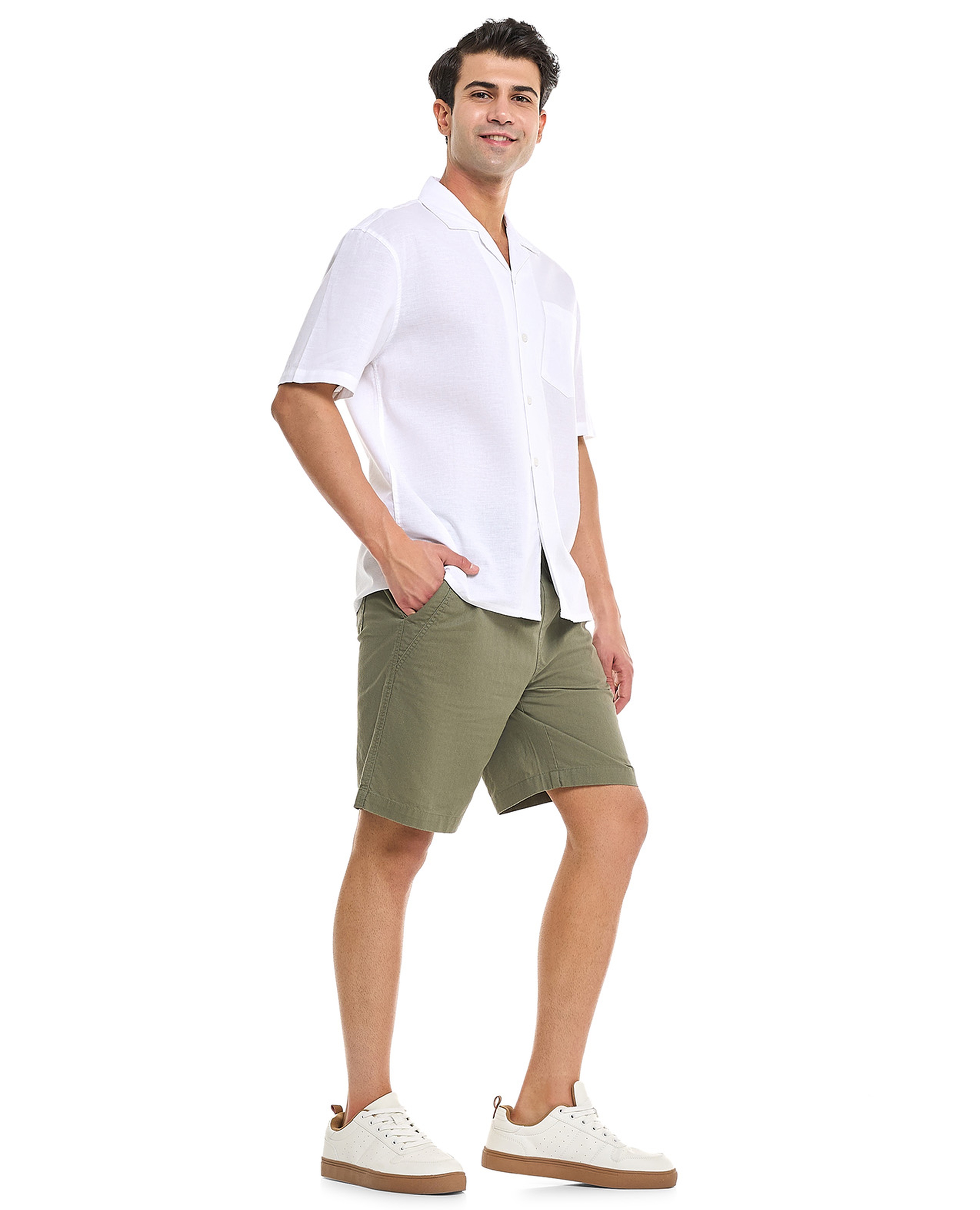Solid Shorts With Drawstring Waist