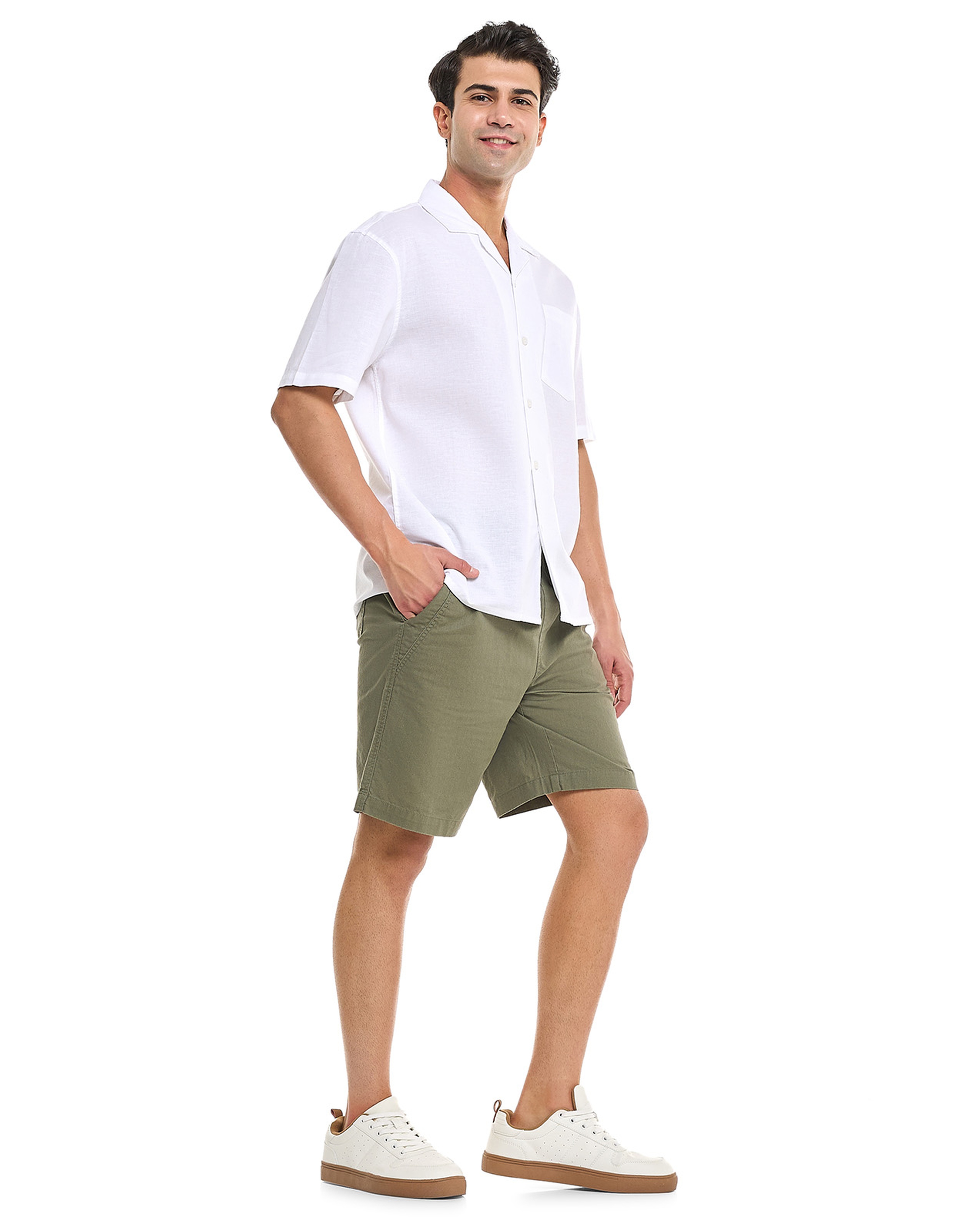 Solid Shorts With Drawstring Waist