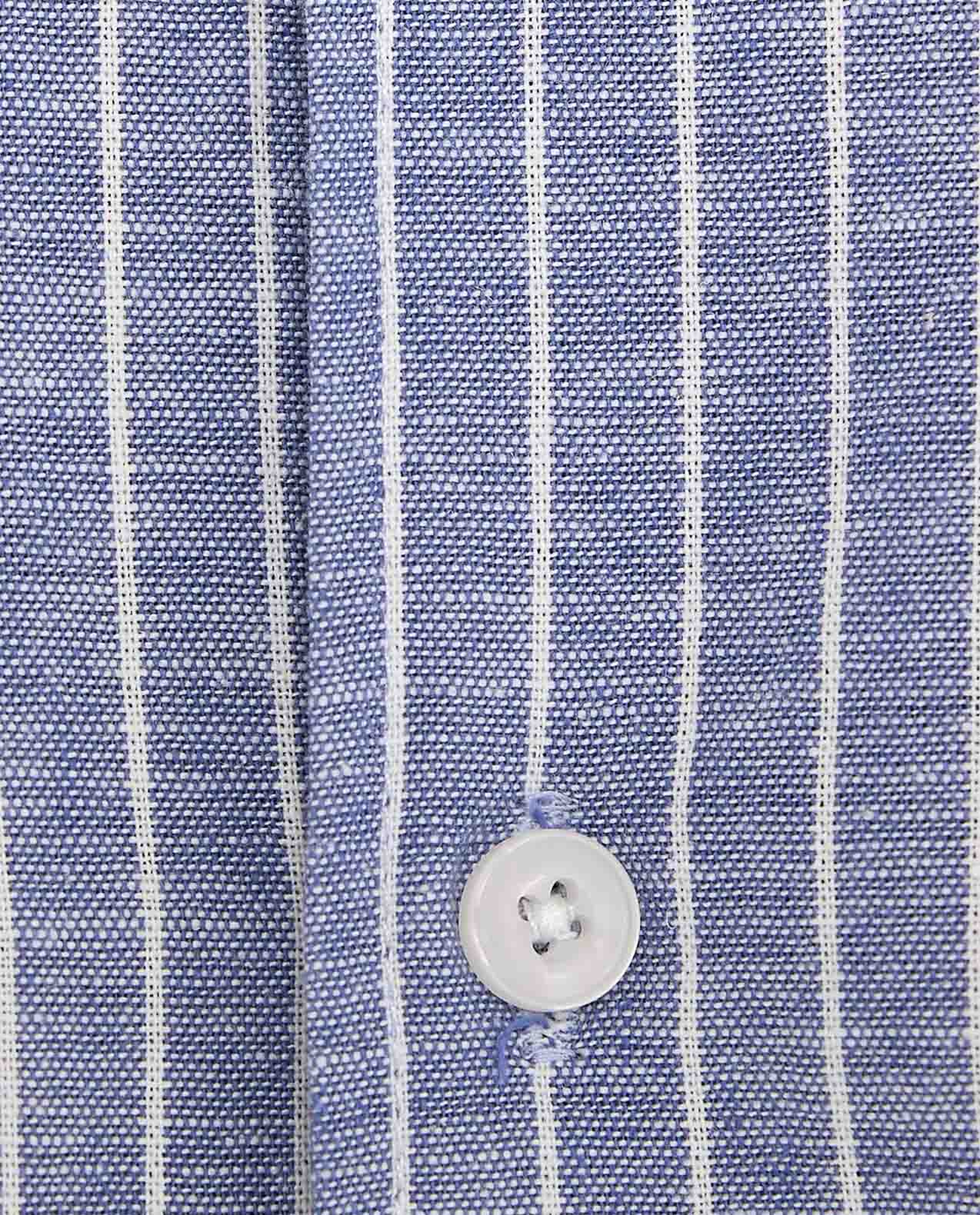 Striped Shirt With Spread Collar and Short Sleeves