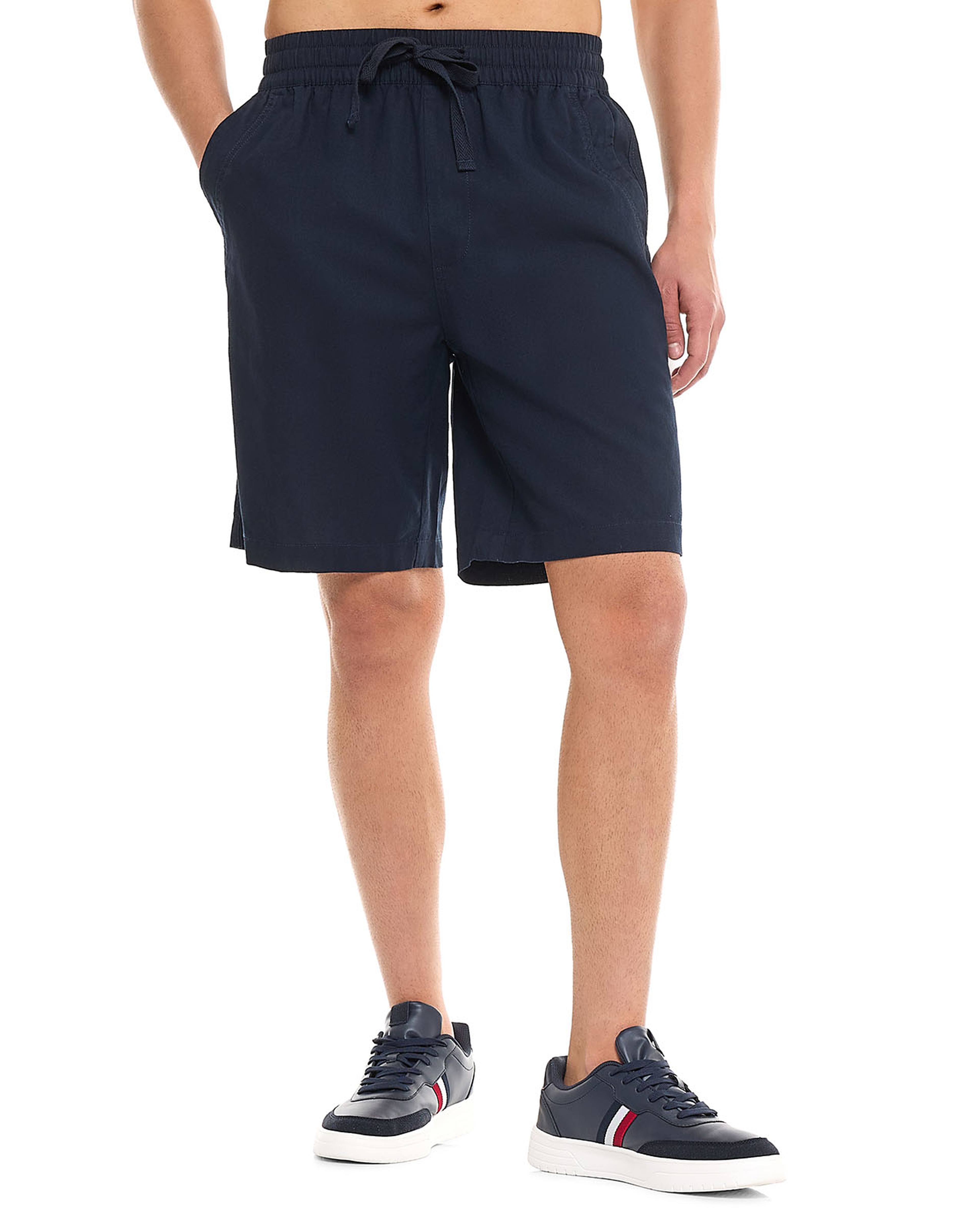 Solid Shorts With Drawstring Waist
