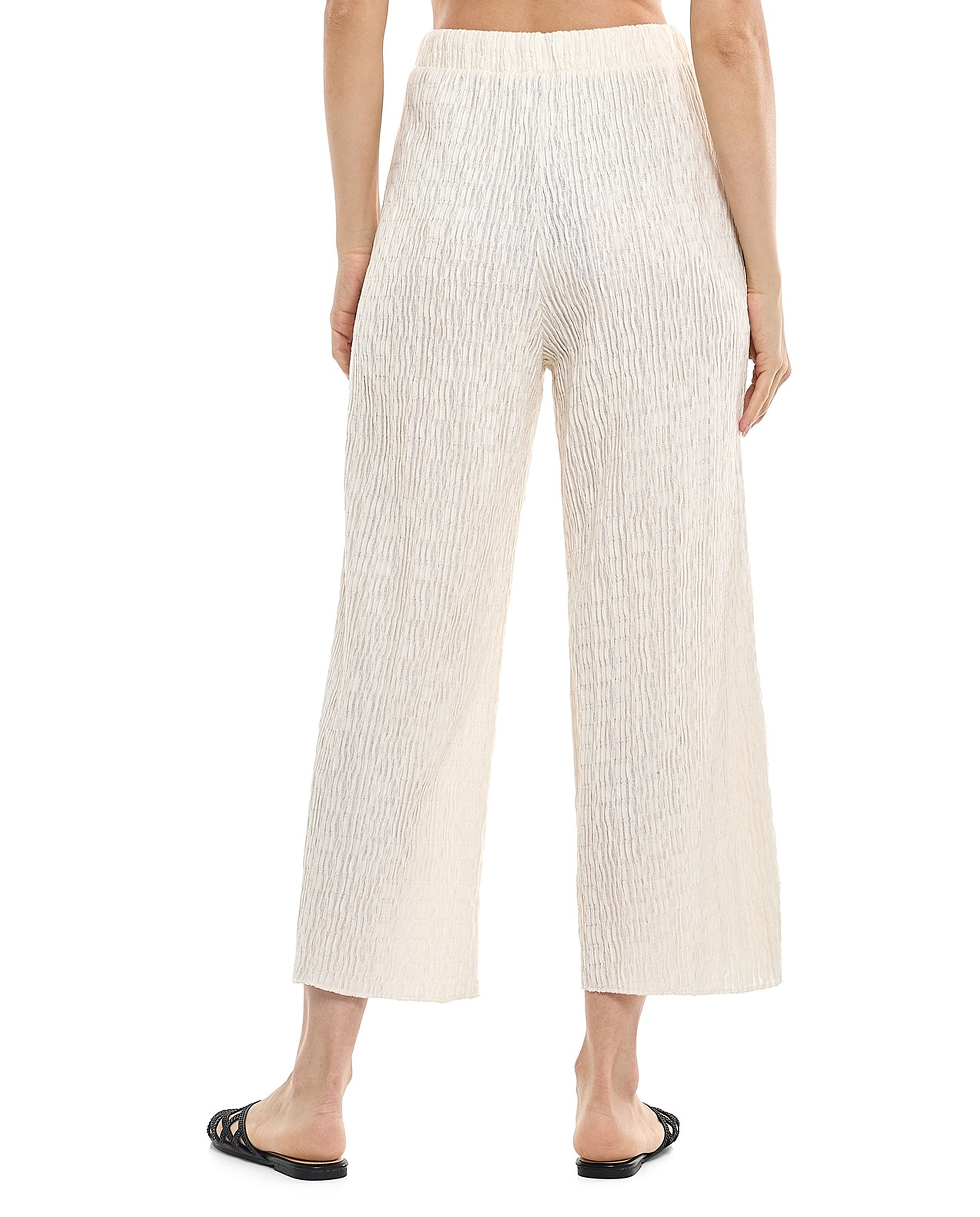 Textured Pants with Elastic Waist