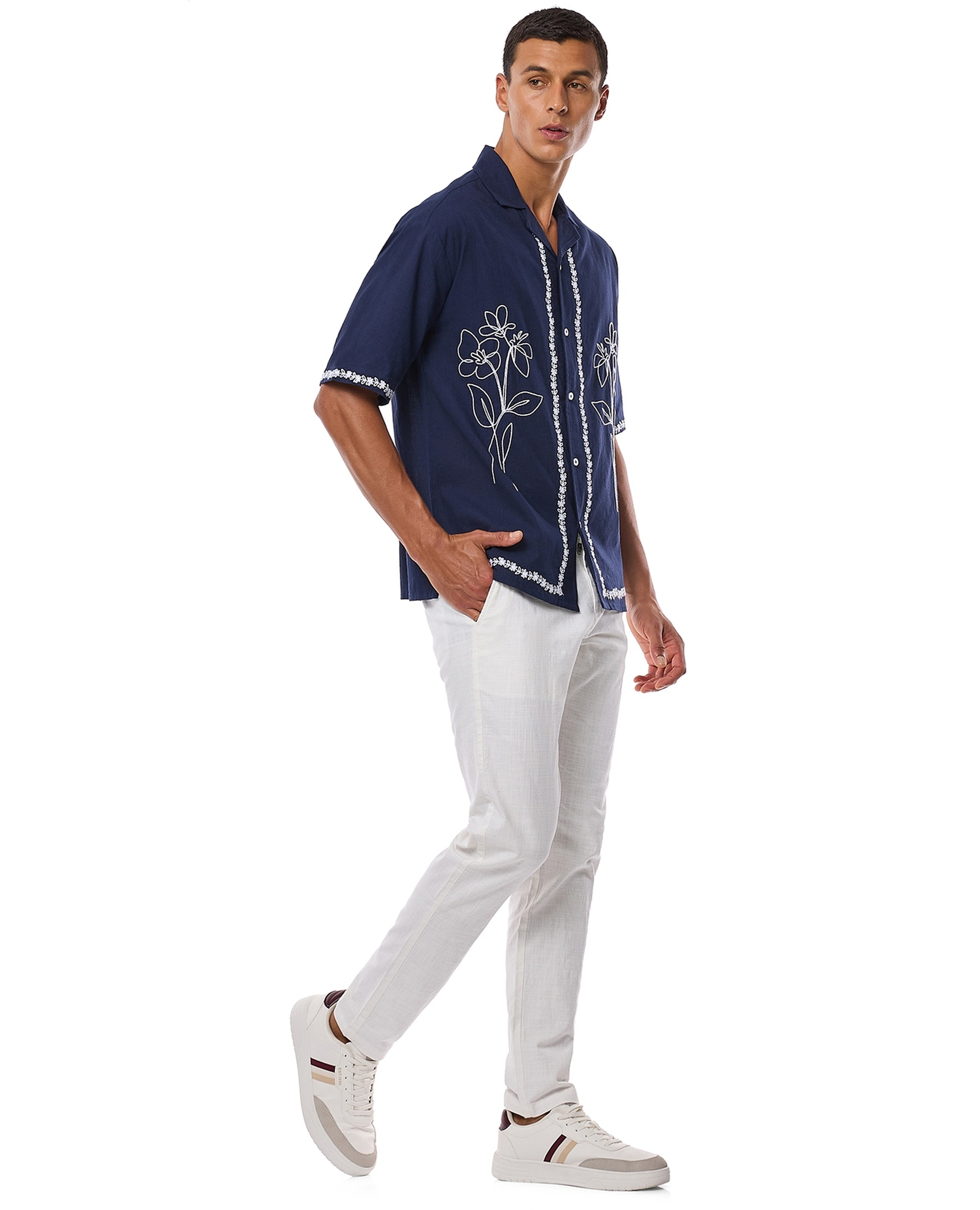 Solid Slim Fit Pants with Drawstring Closure