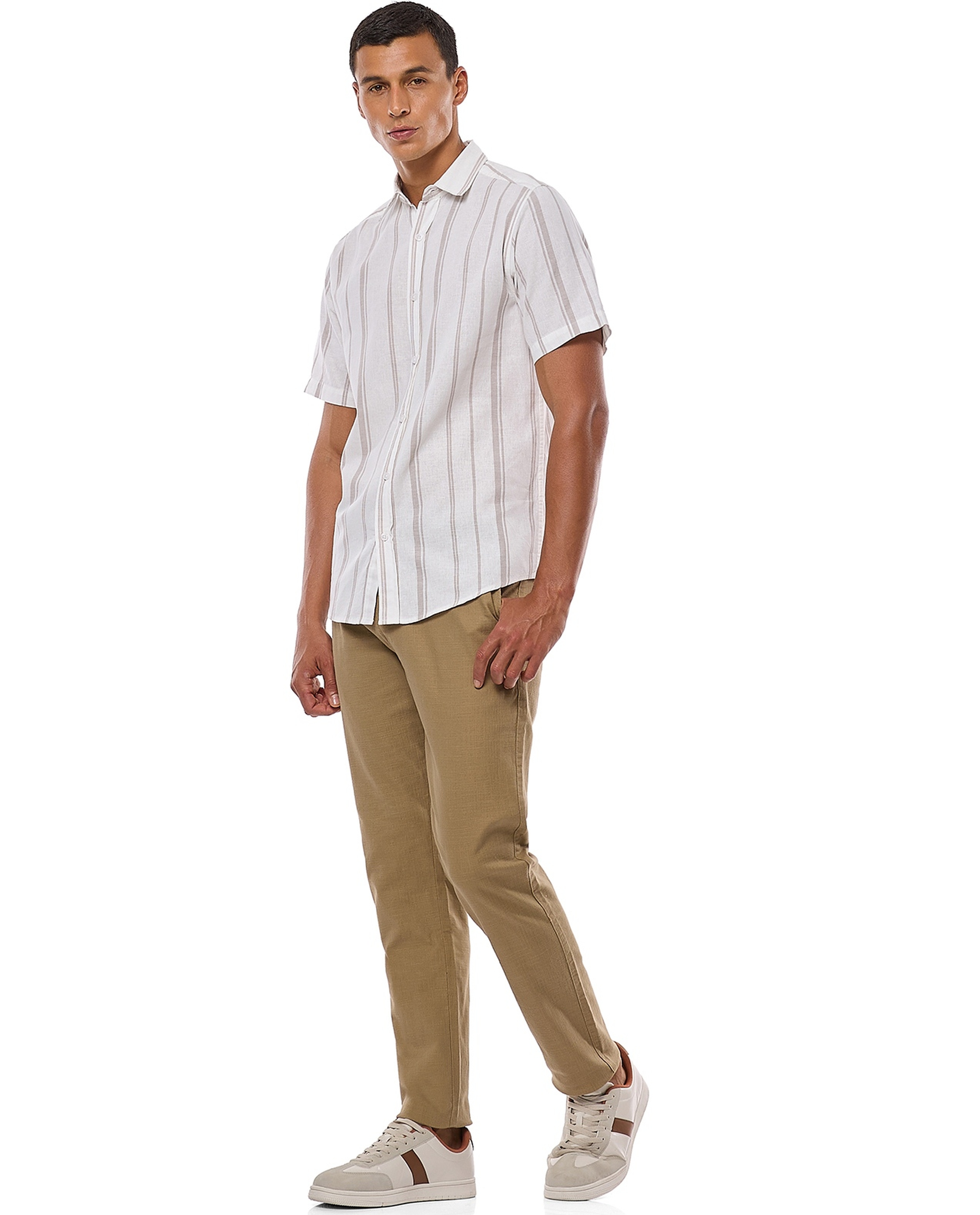 Solid Slim Fit Pants with Drawstring Closure