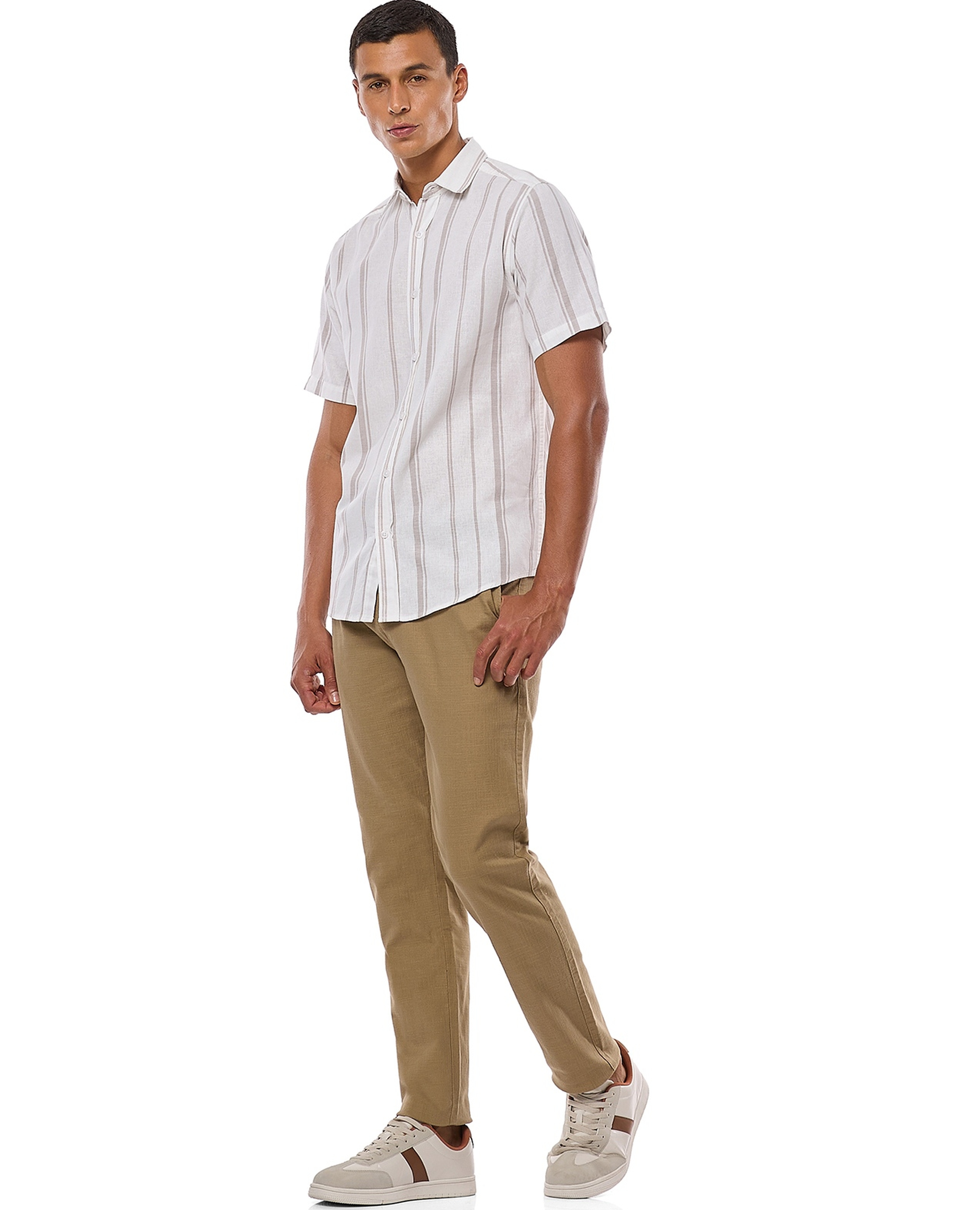 Solid Slim Fit Pants with Drawstring Closure