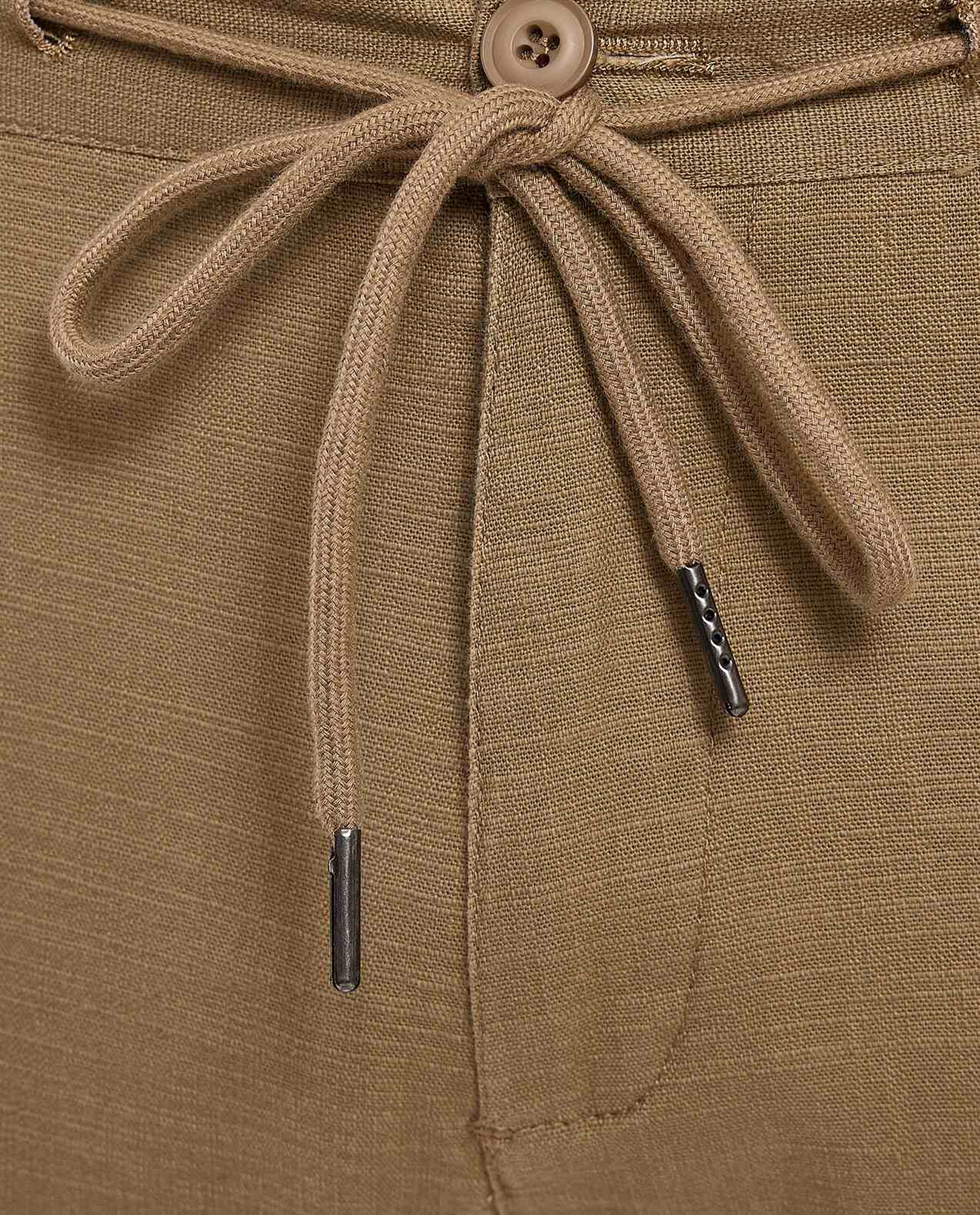 Solid Slim Fit Pants with Drawstring Closure