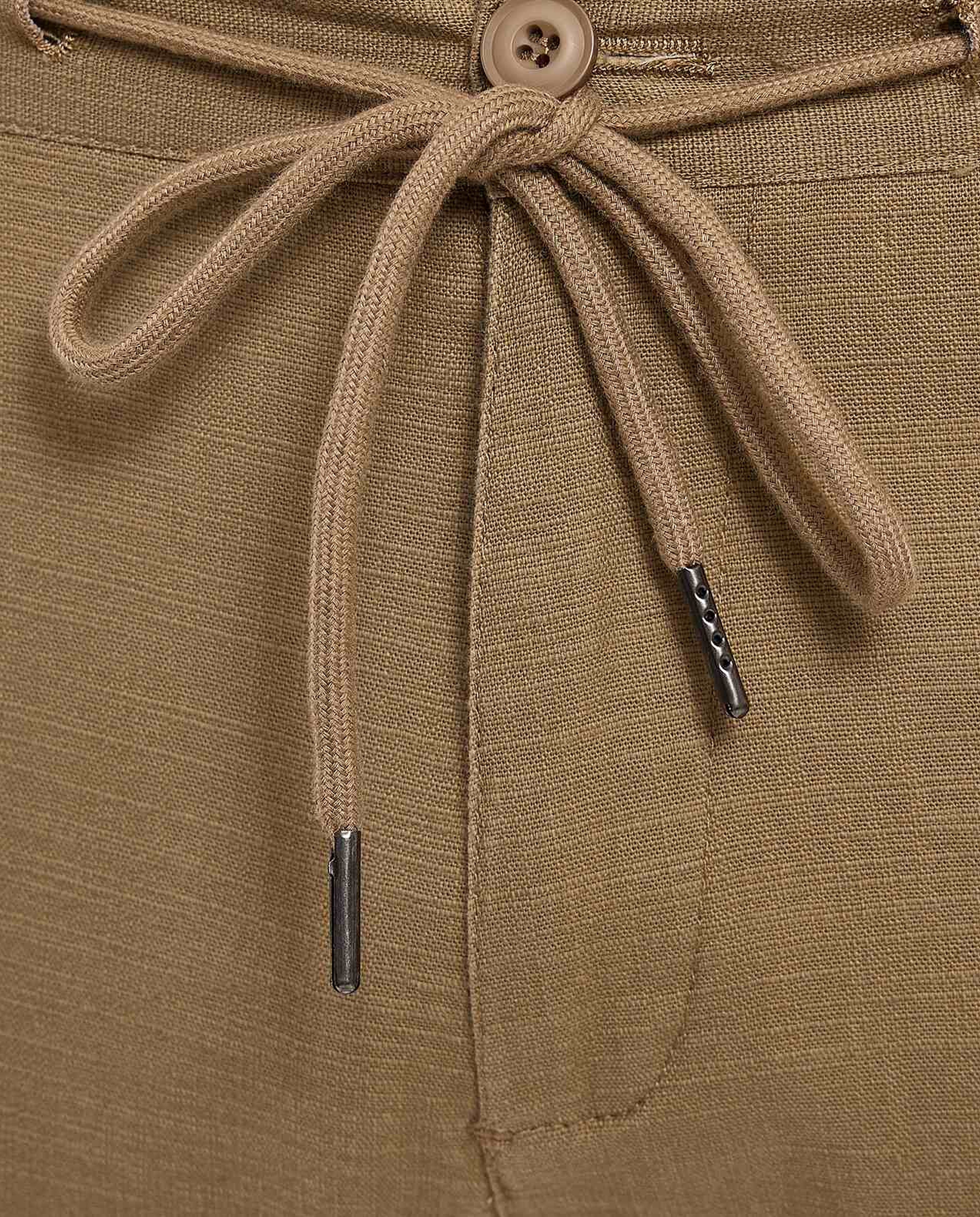 Solid Slim Fit Pants with Drawstring Closure