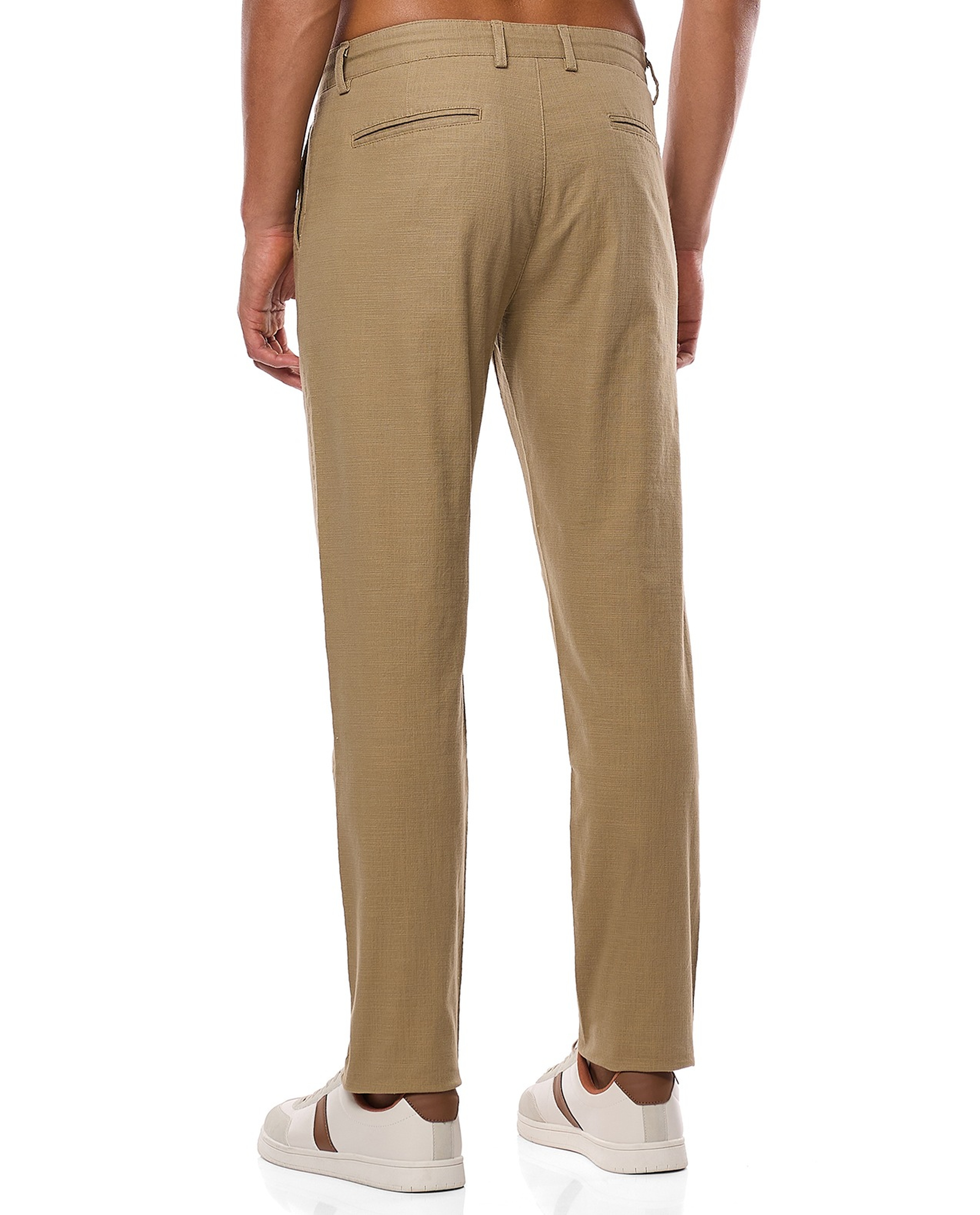 Solid Slim Fit Pants with Drawstring Closure