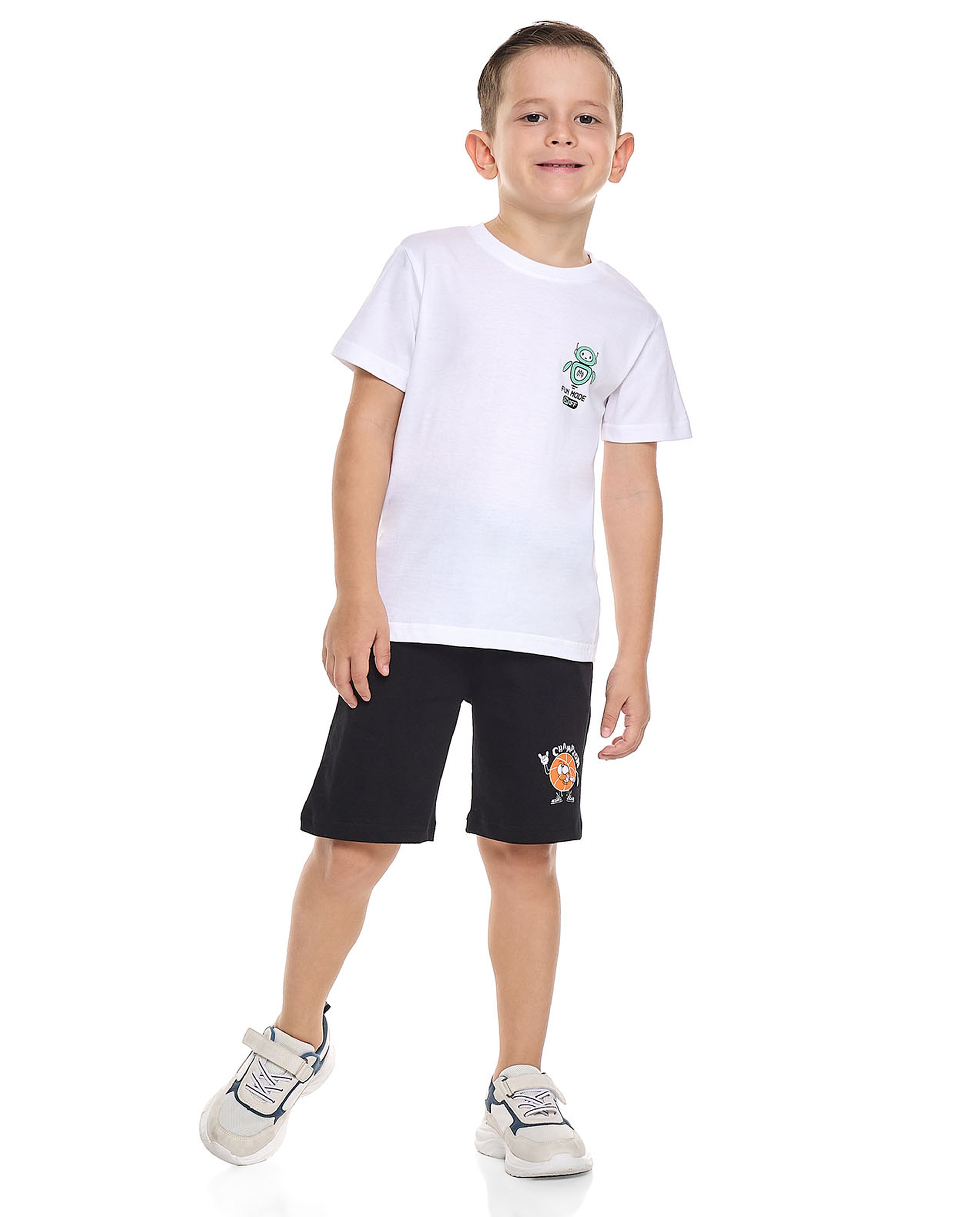 Printed T-Shirt with Crew Neck and Short Sleeves