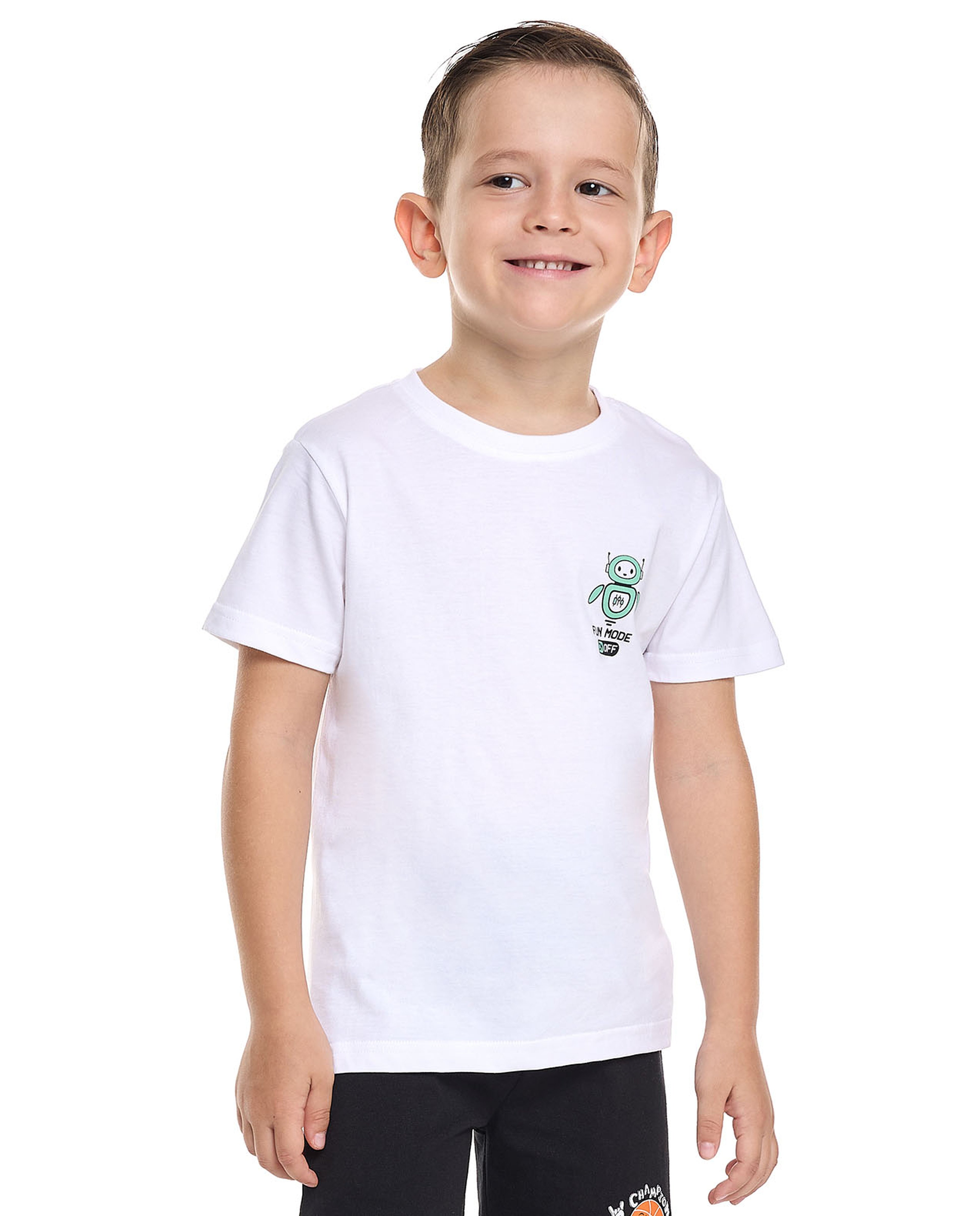 Printed T-Shirt with Crew Neck and Short Sleeves