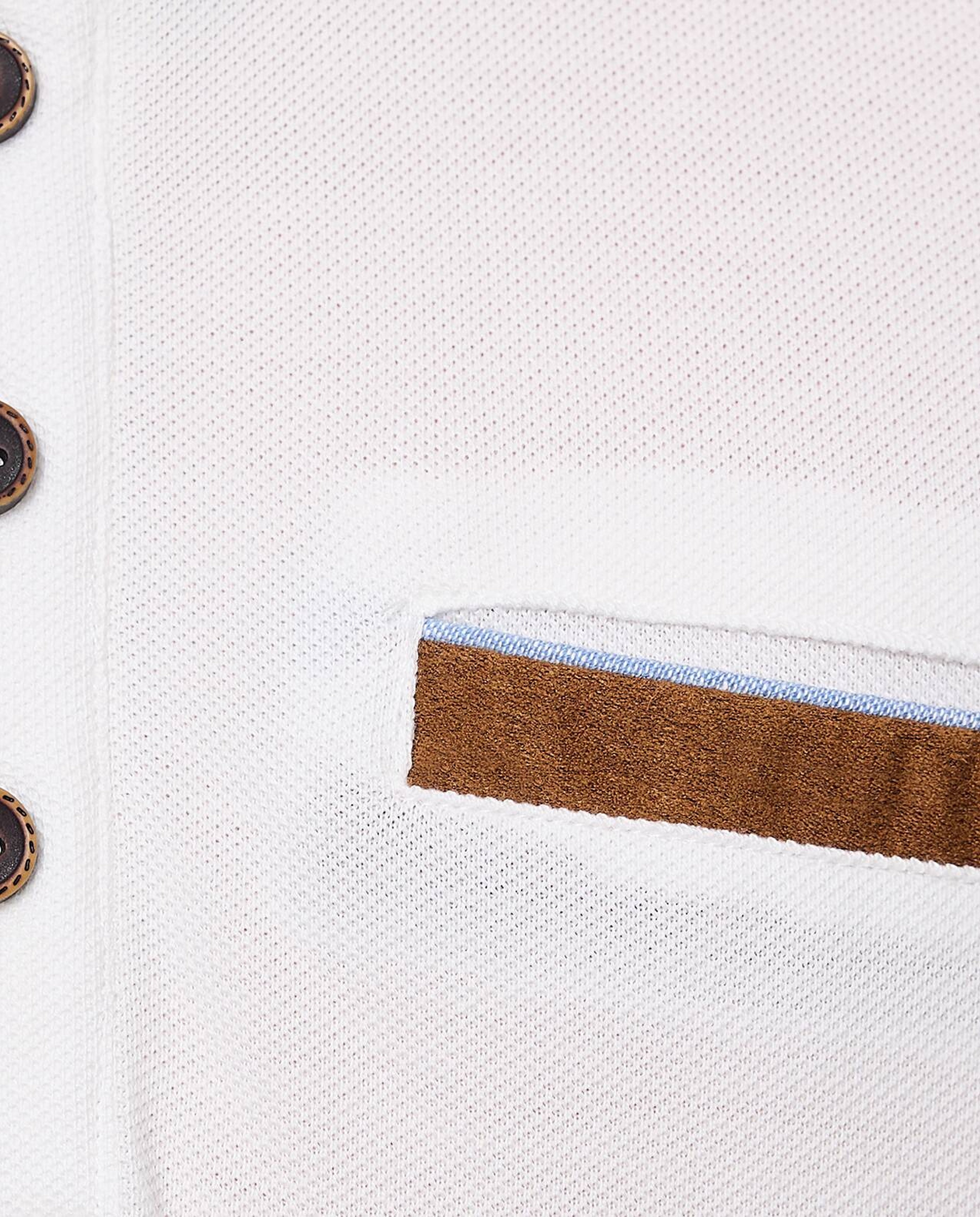 Contrast Trim T-Shirt with Henley Neck and Short Sleeves