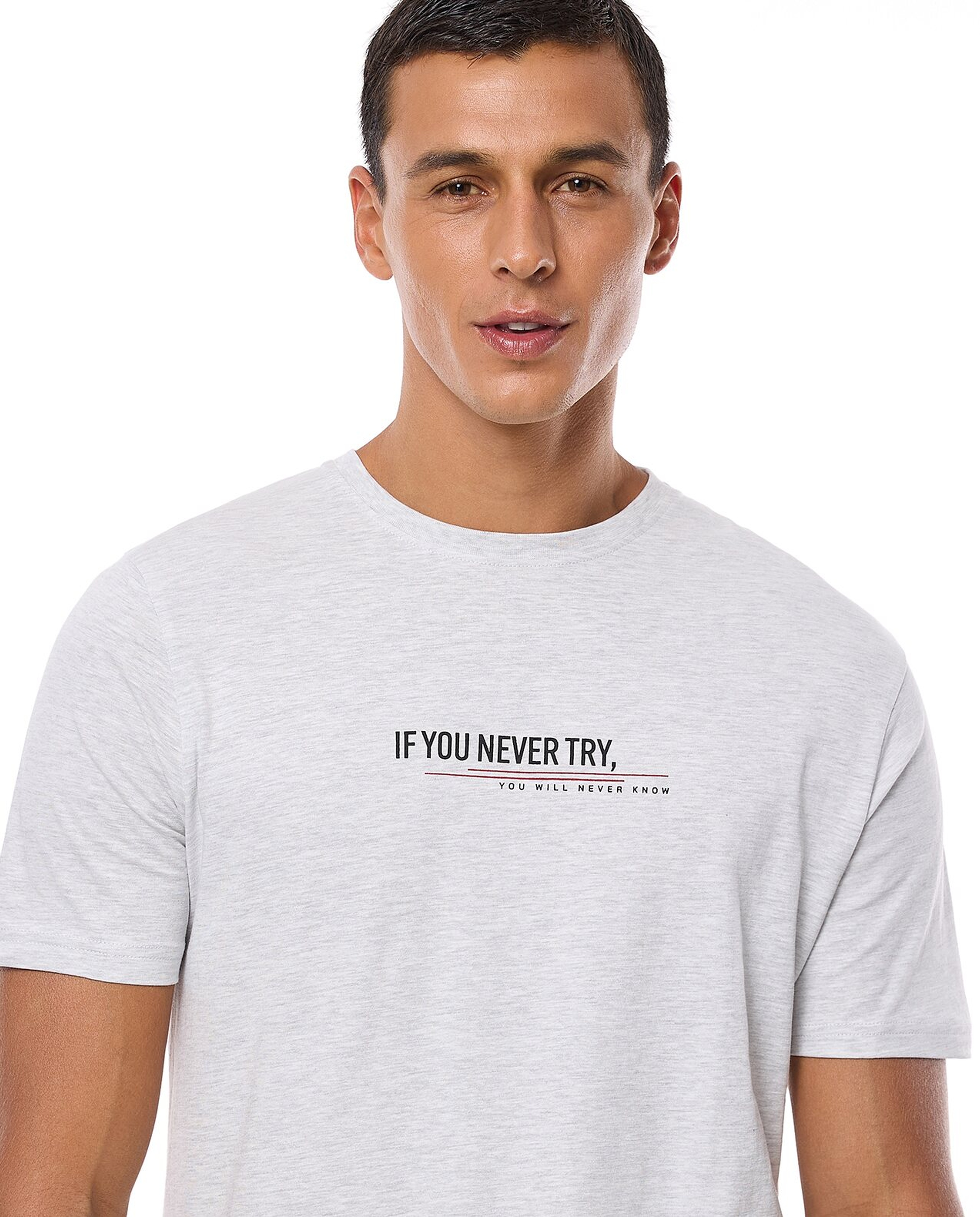 Printed T-Shirt with Crew Neck and Short Sleeves