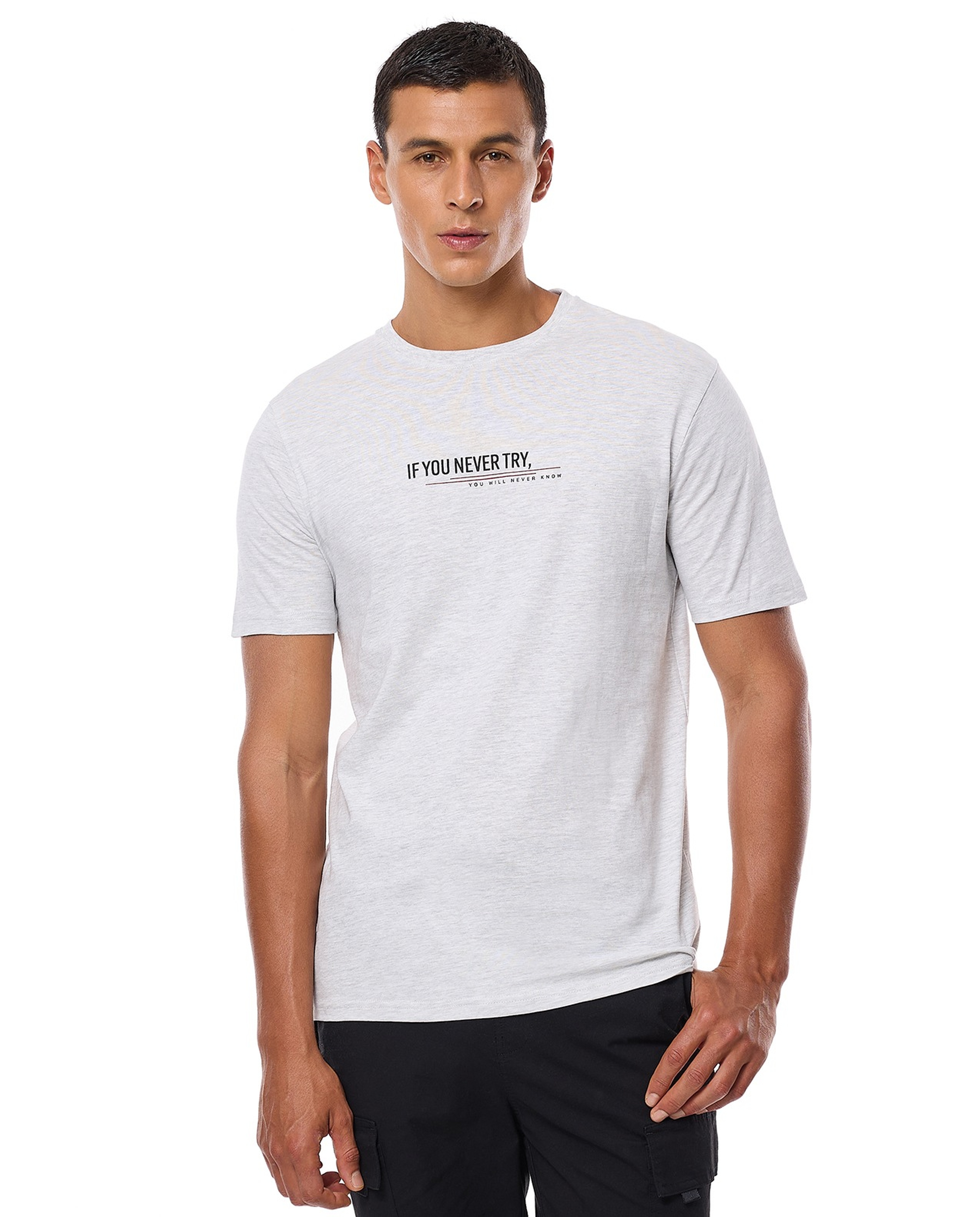 Printed T-Shirt with Crew Neck and Short Sleeves