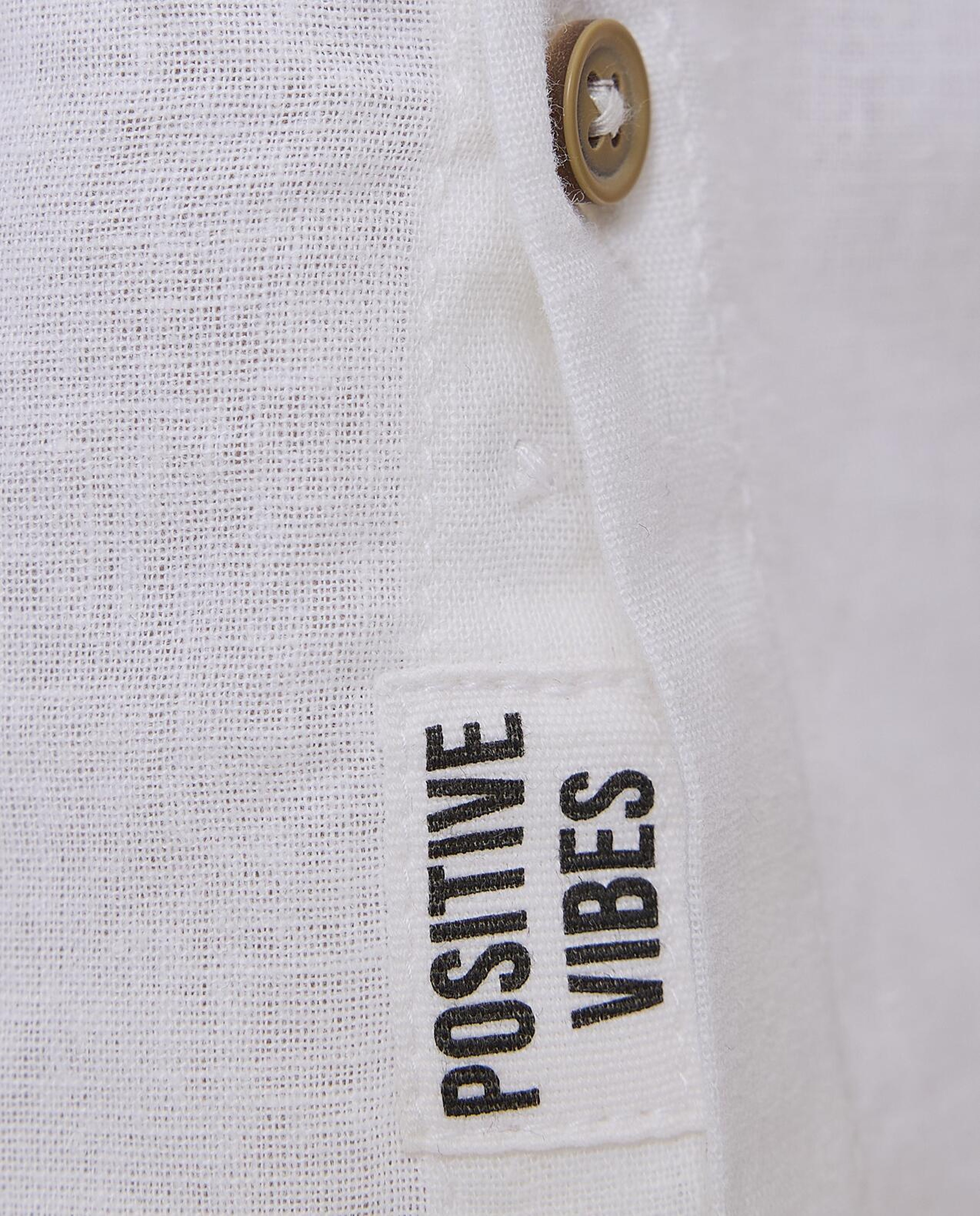 Pocket Detail Shirt with Mandarin Collar and Short Sleeves