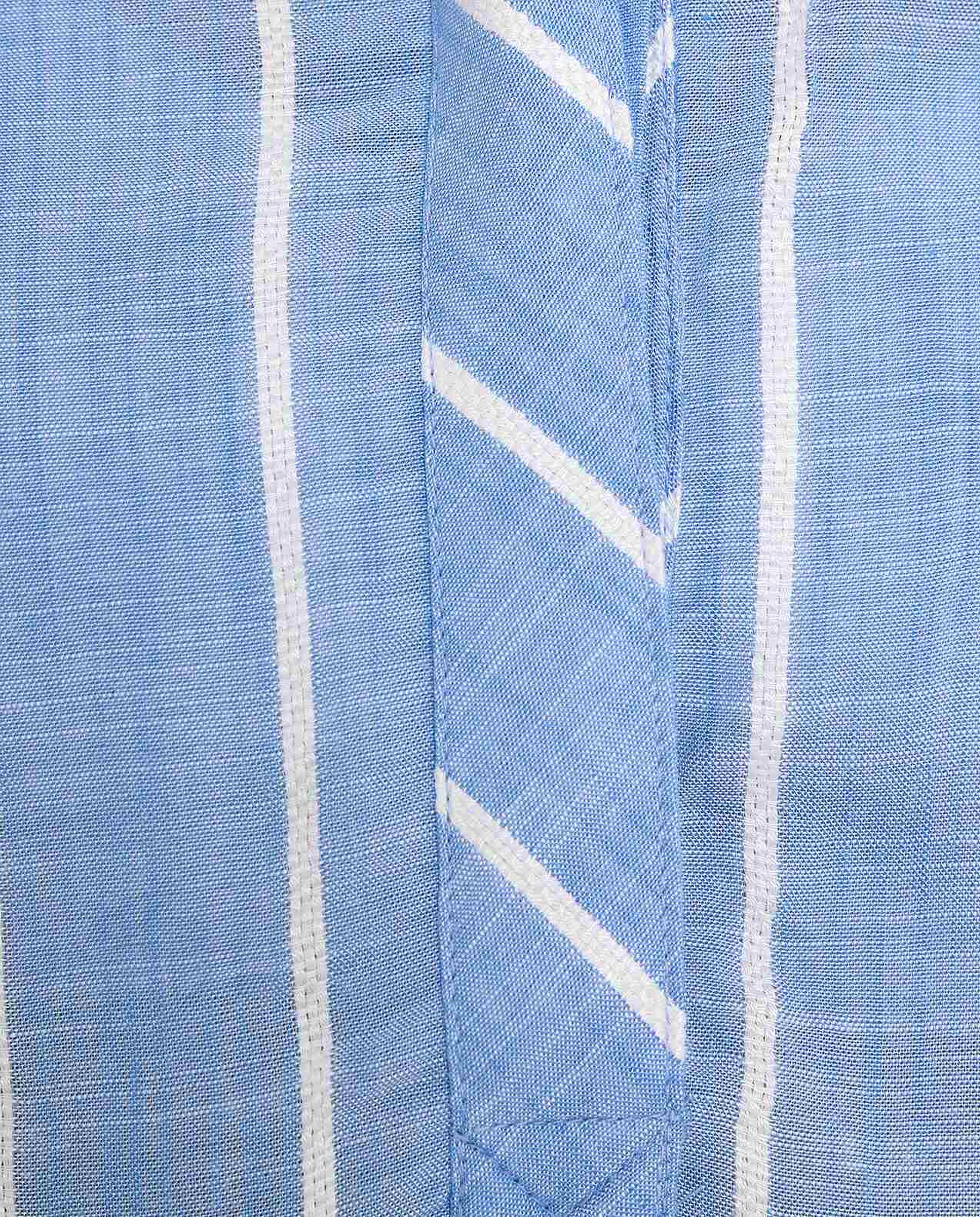 Striped Tunic with Classic Collar and 3/4 Sleeves