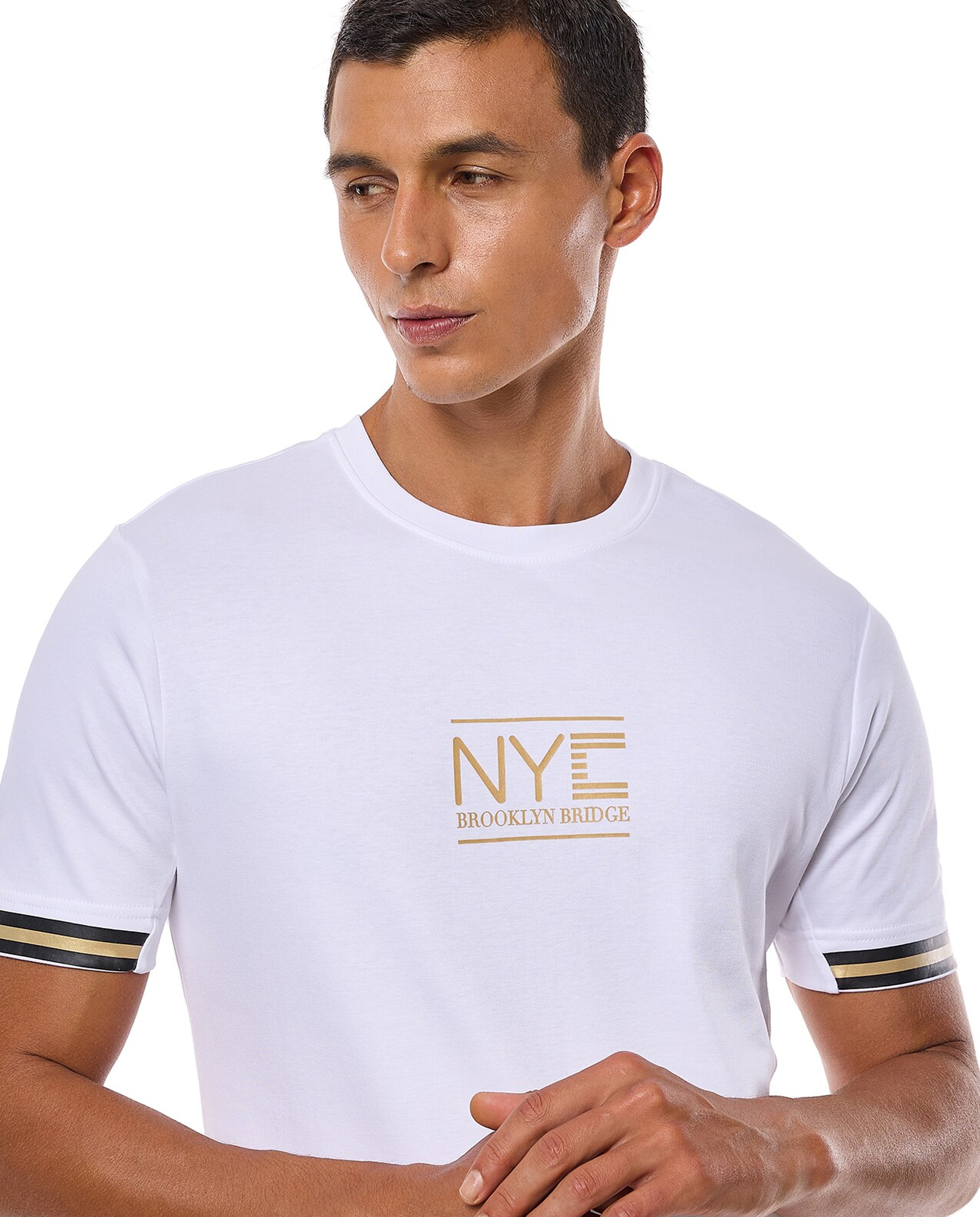 Printed T-Shirt with Crew Neck and Short Sleeves