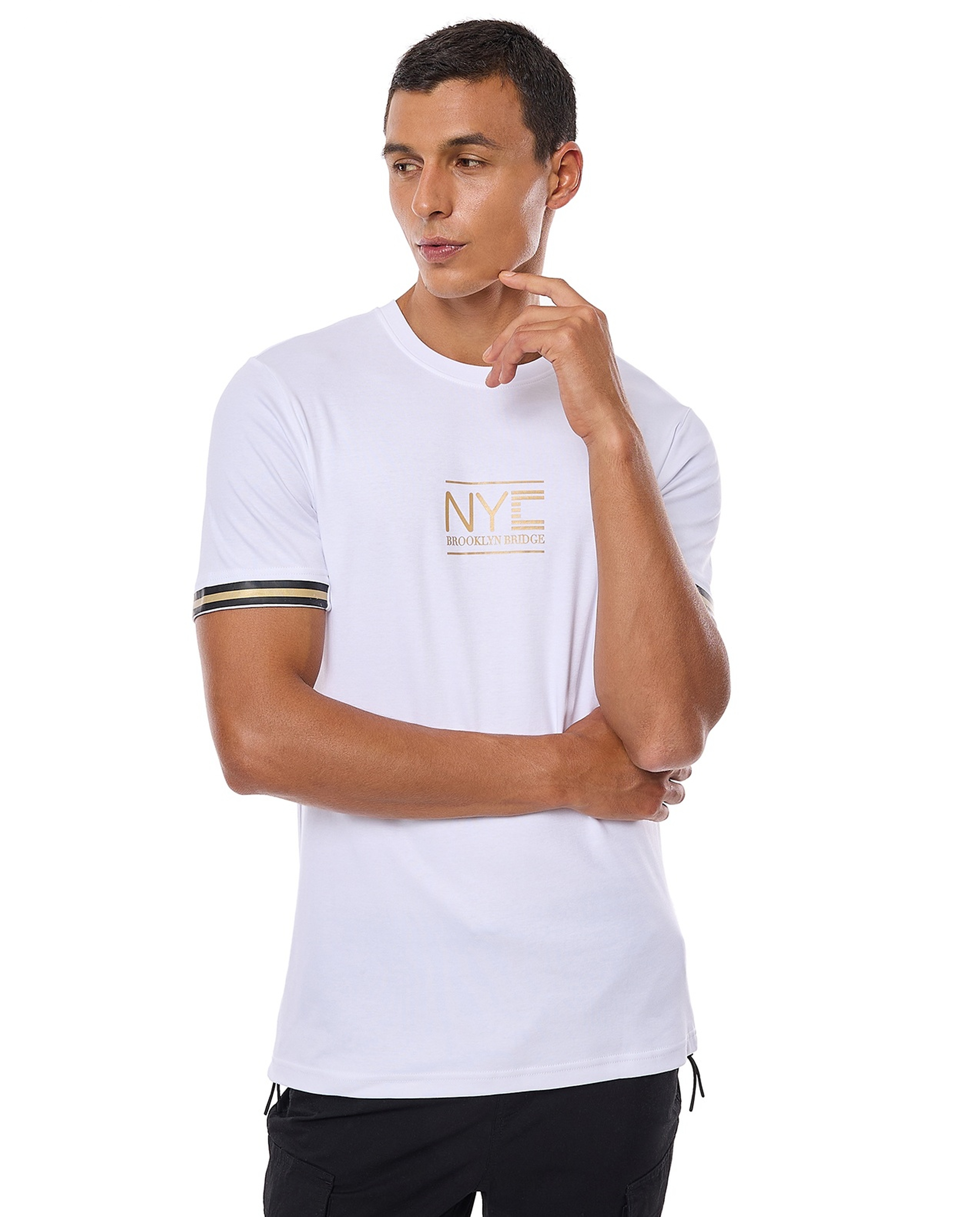 Printed T-Shirt with Crew Neck and Short Sleeves