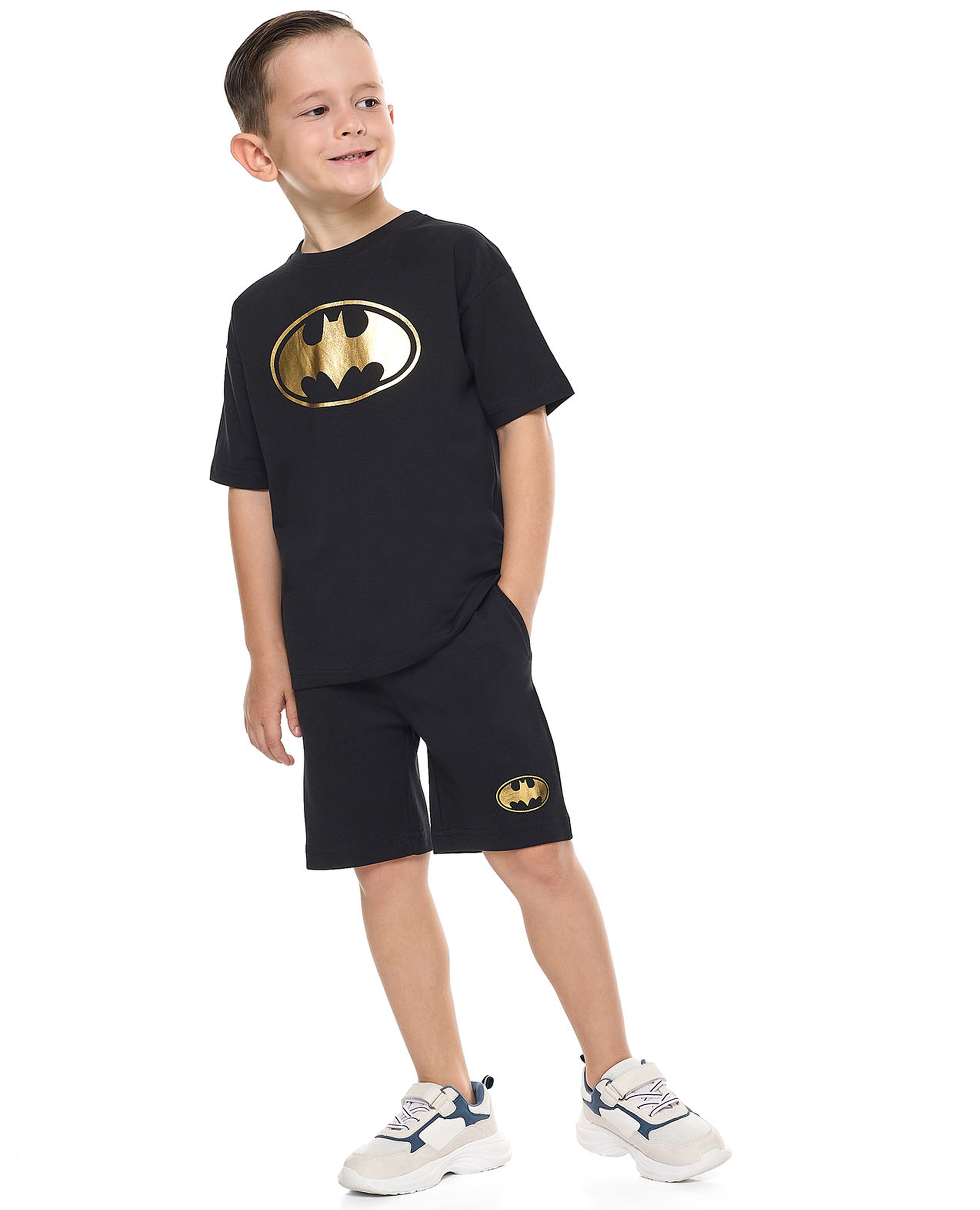 Batman Printed Shorts with Drawstring Closure